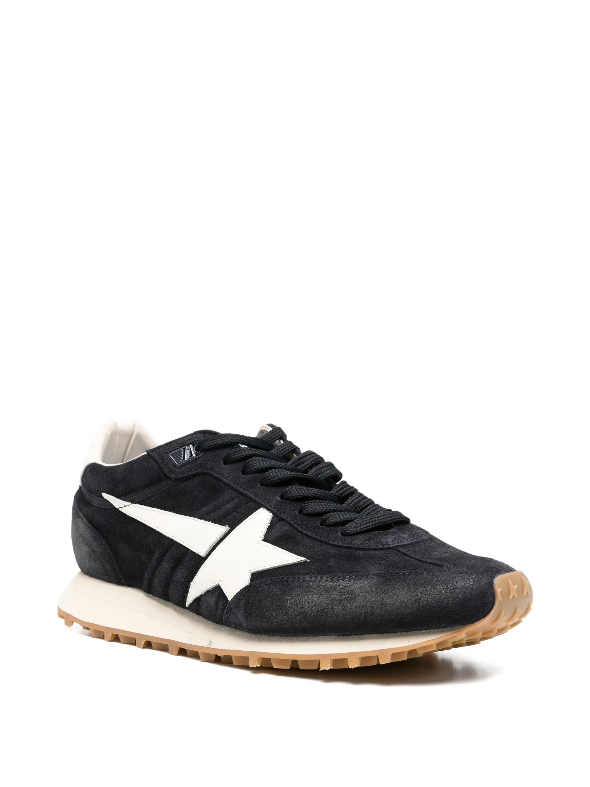 Marathon in blue navy suede with white leather star and heel tab sneakers