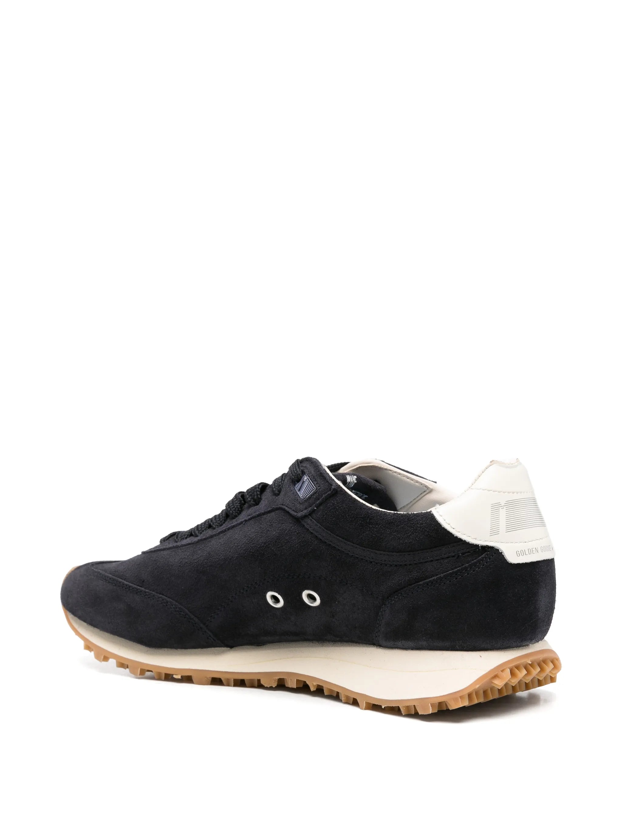 Marathon in blue navy suede with white leather star and heel tab sneakers