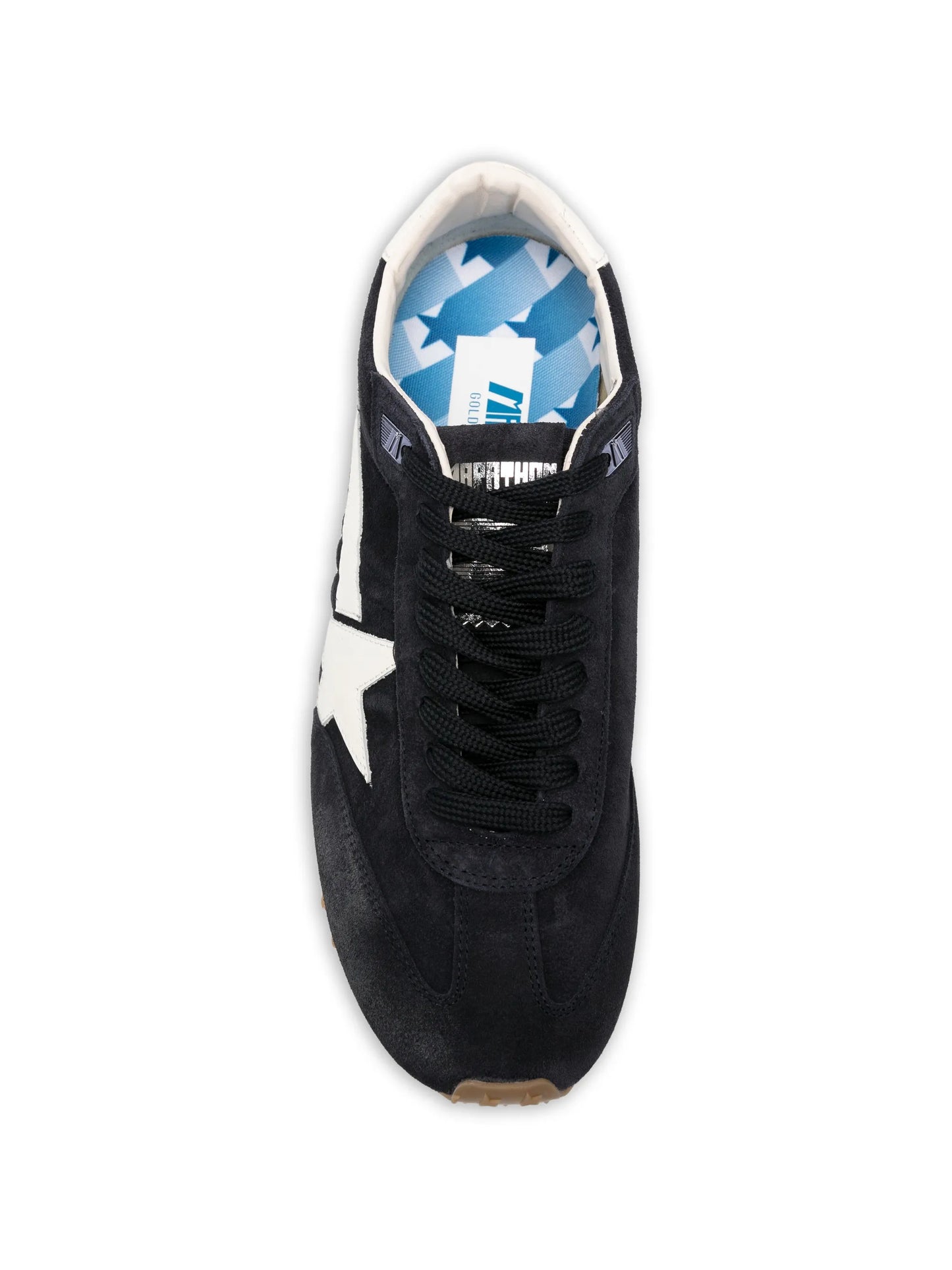 Marathon in blue navy suede with white leather star and heel tab sneakers