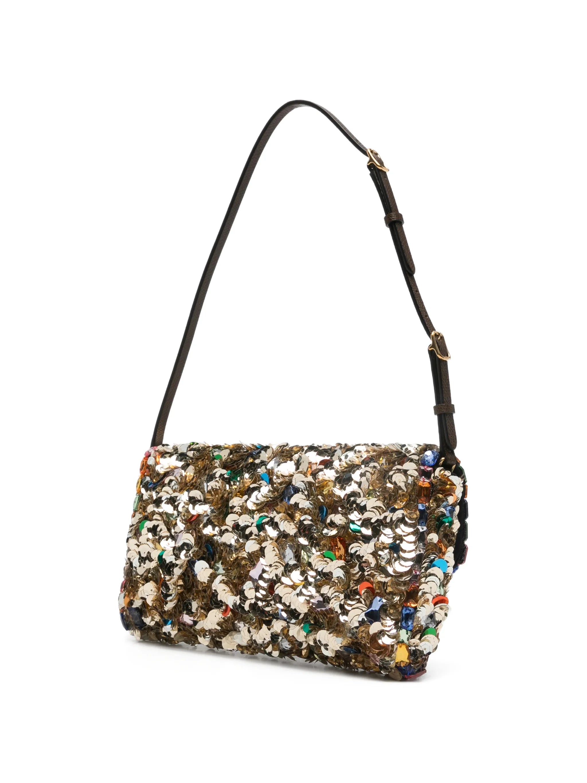 sequinned shoulder bag