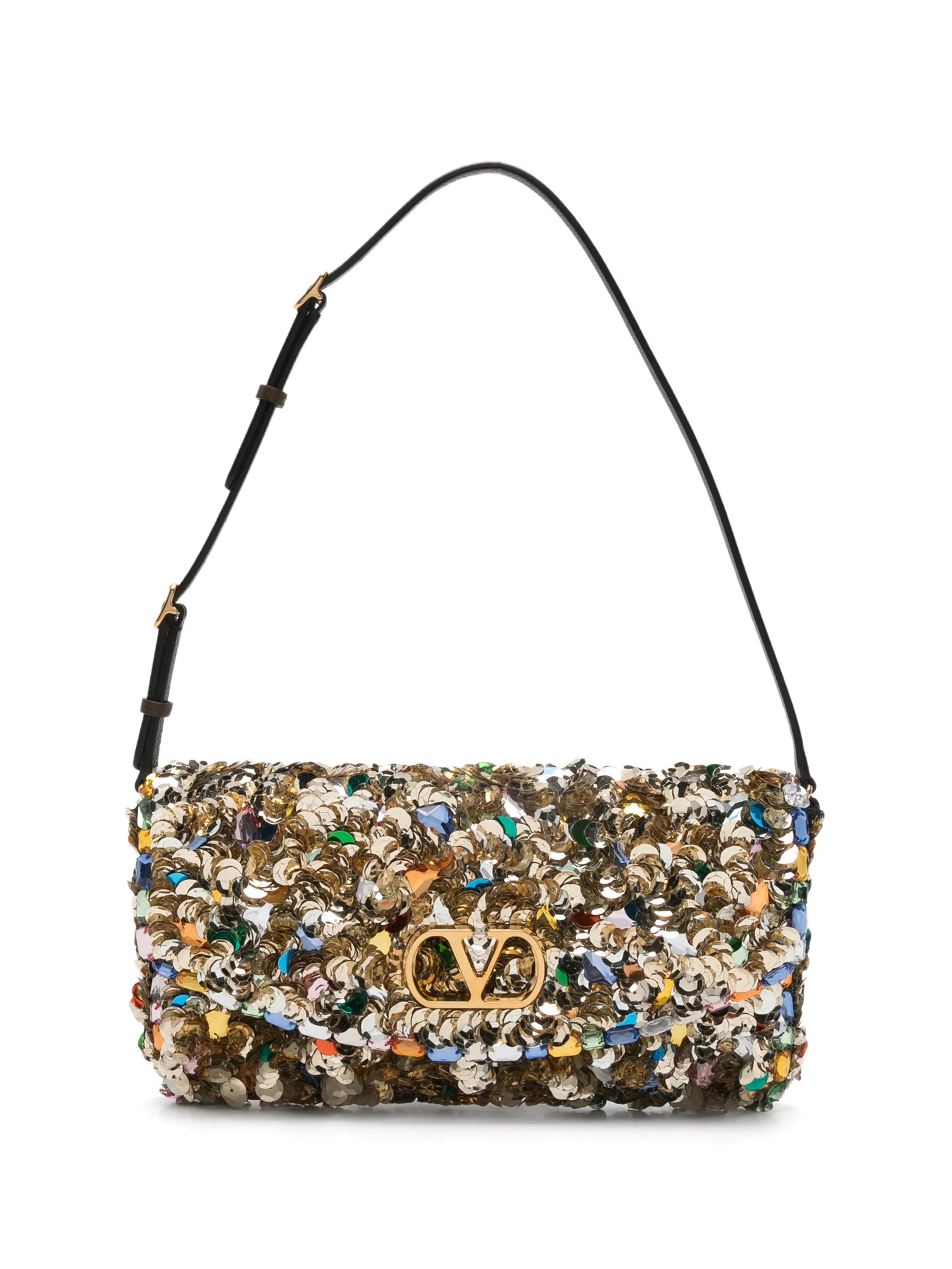 sequinned shoulder bag