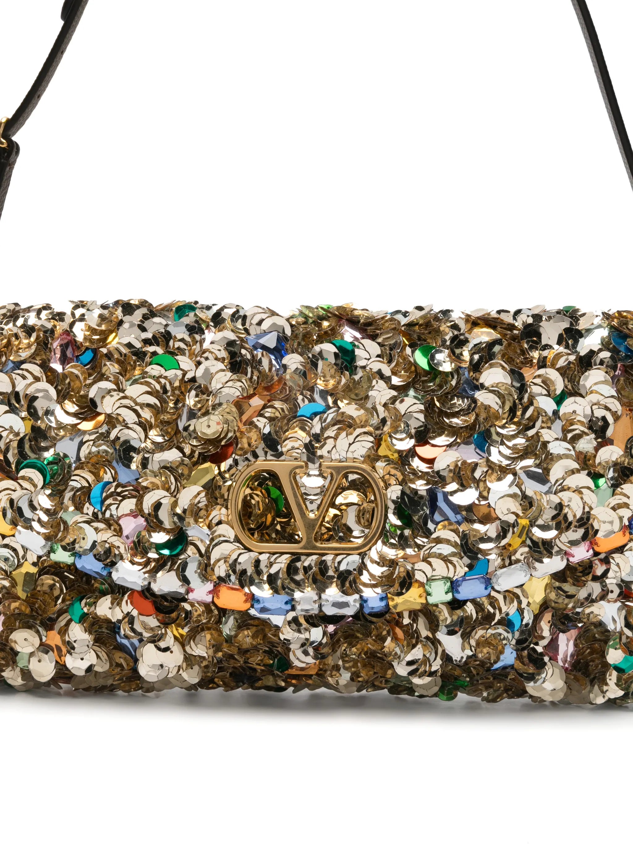 sequinned shoulder bag