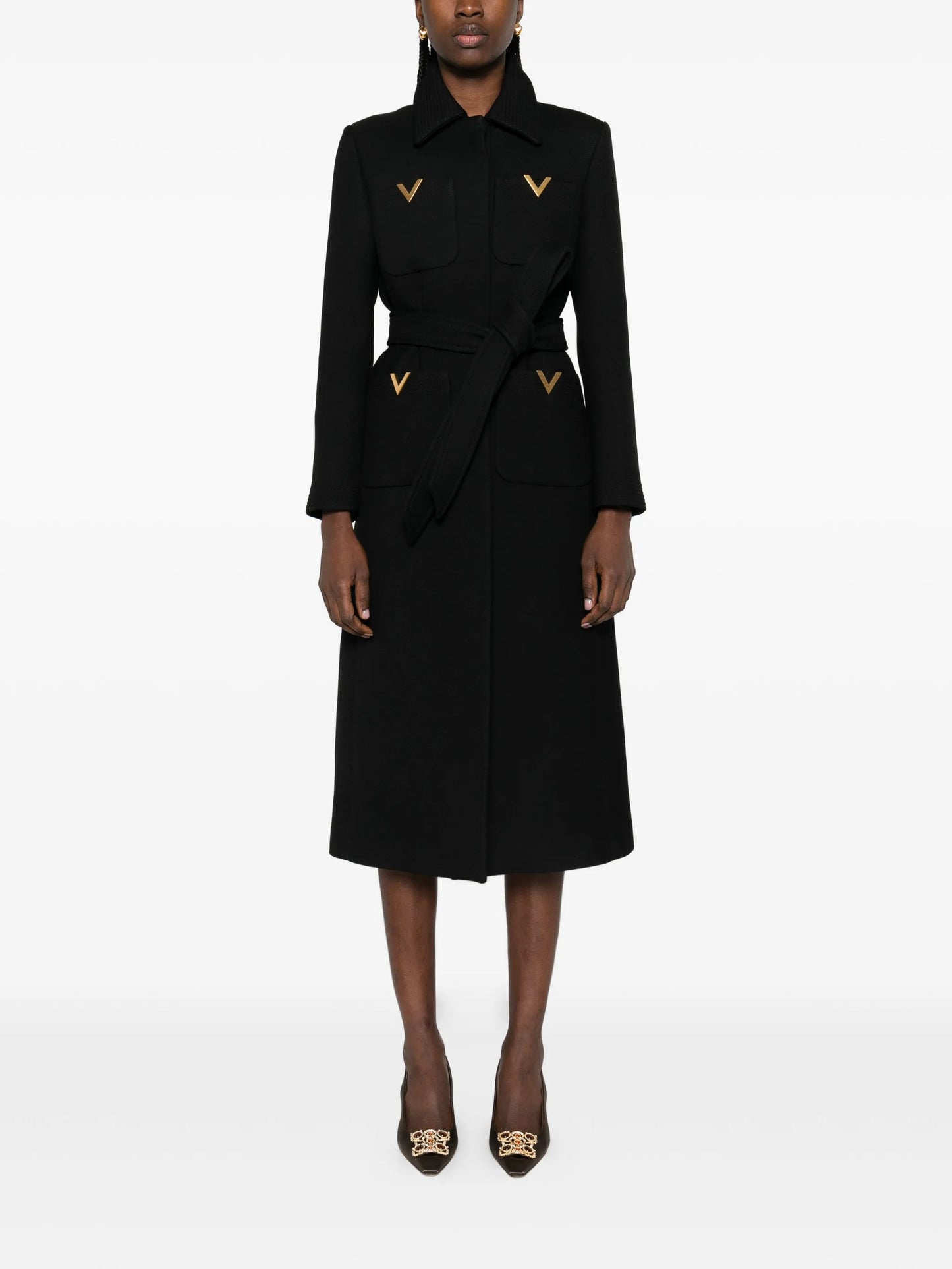 logo-detail single-breasted coat