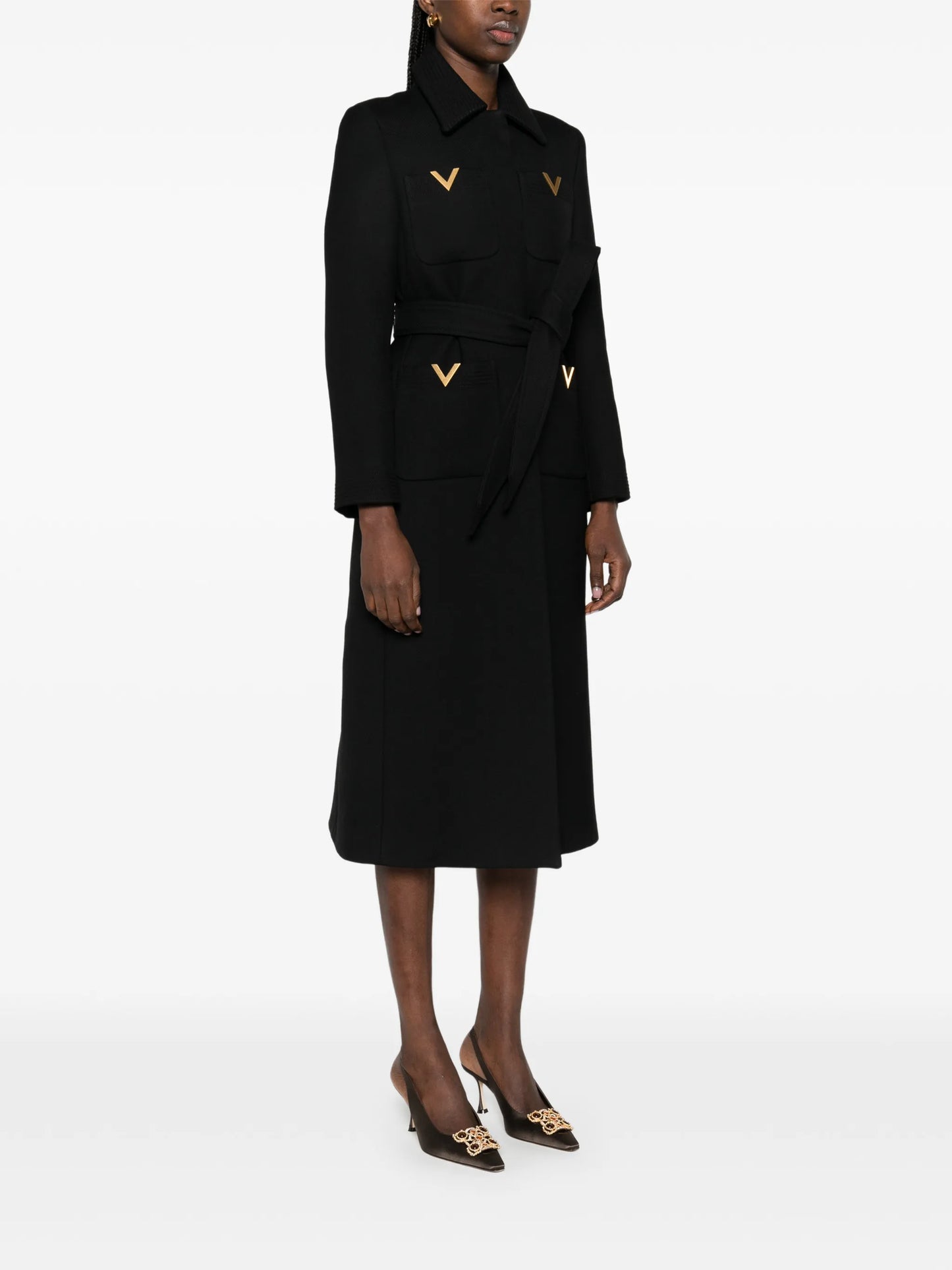 logo-detail single-breasted coat