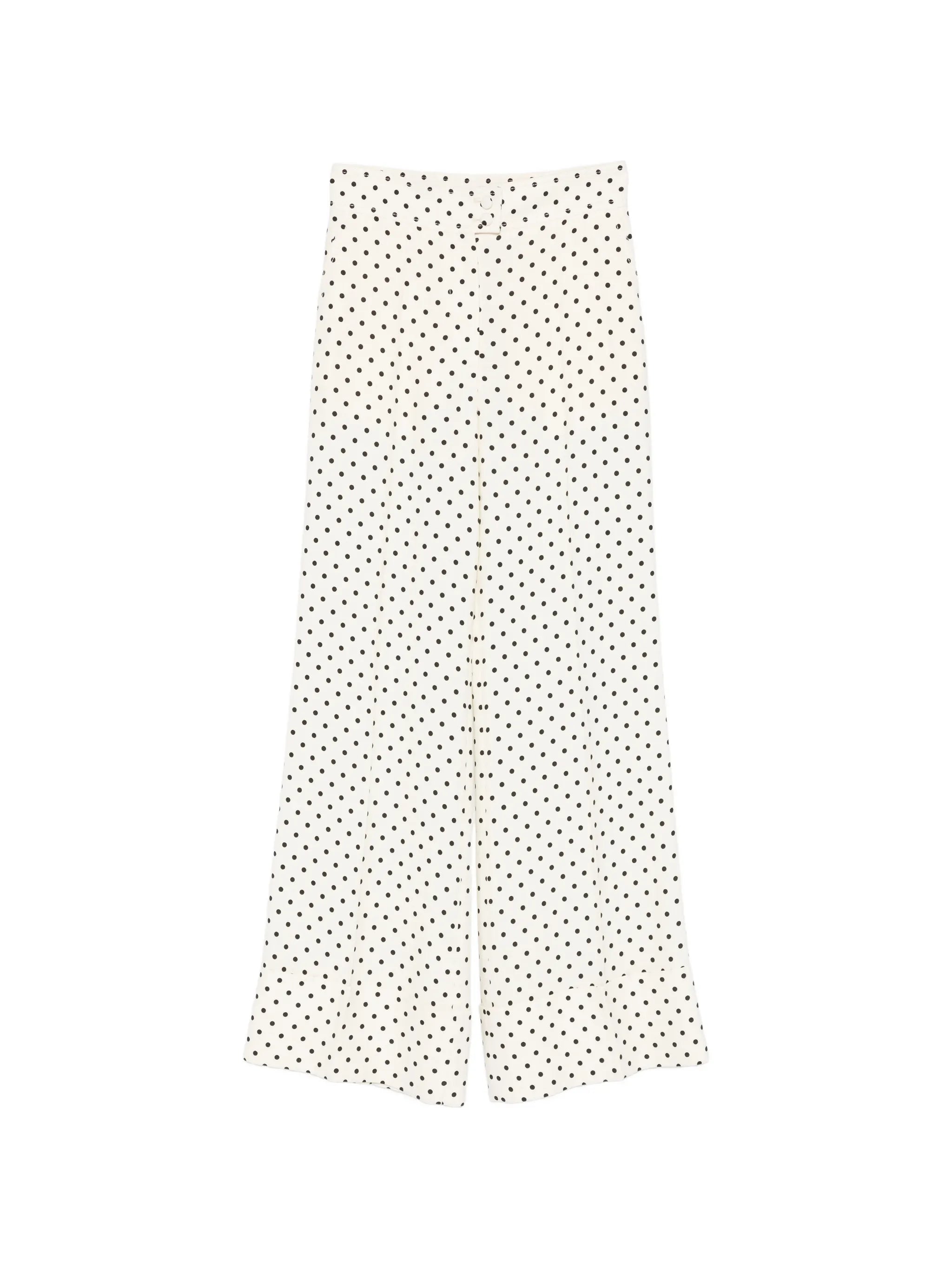 polka-dot wide-leg trousers