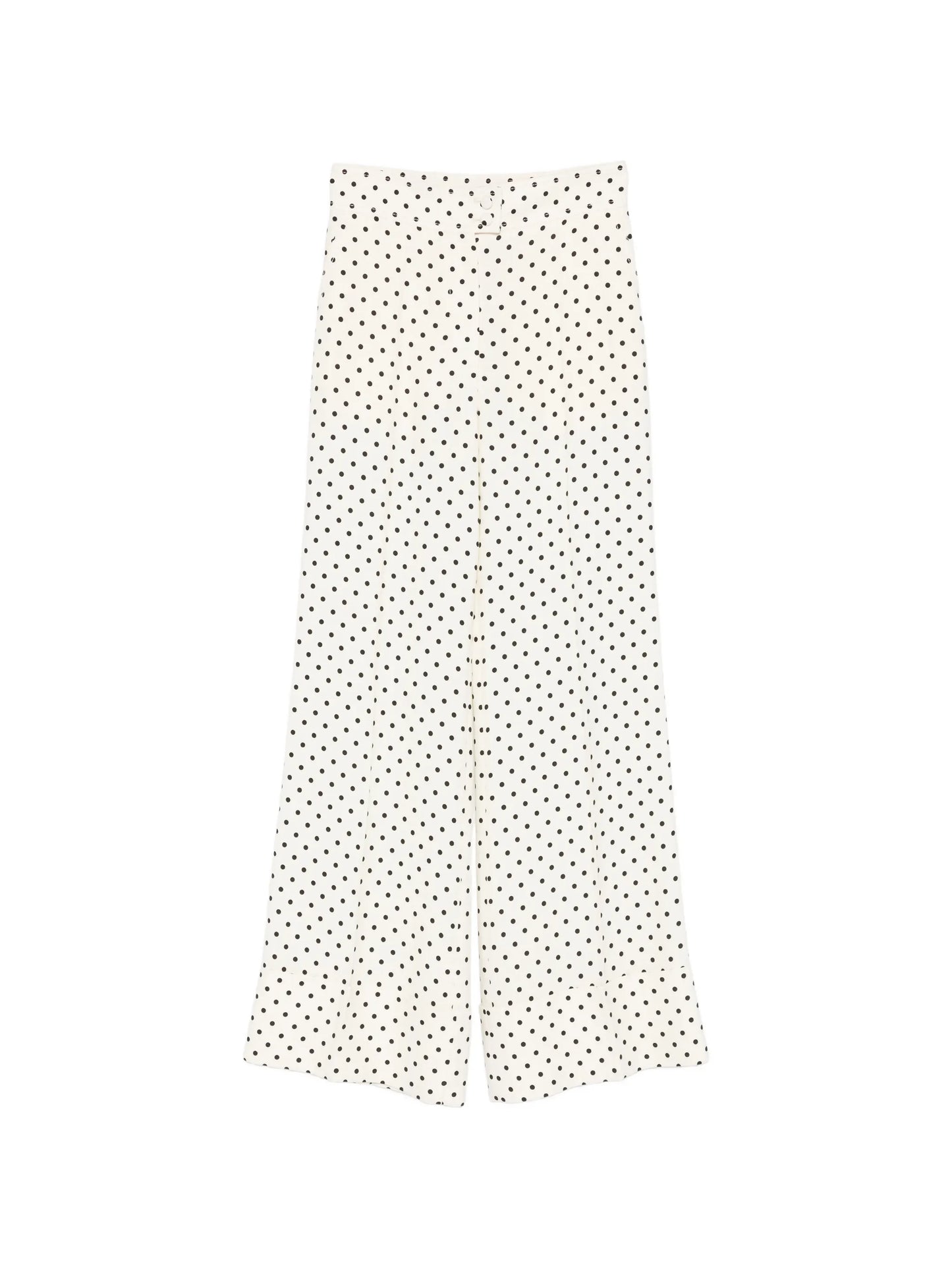 polka-dot wide-leg trousers