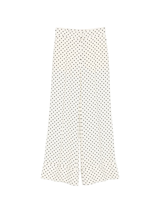 polka-dot wide-leg trousers