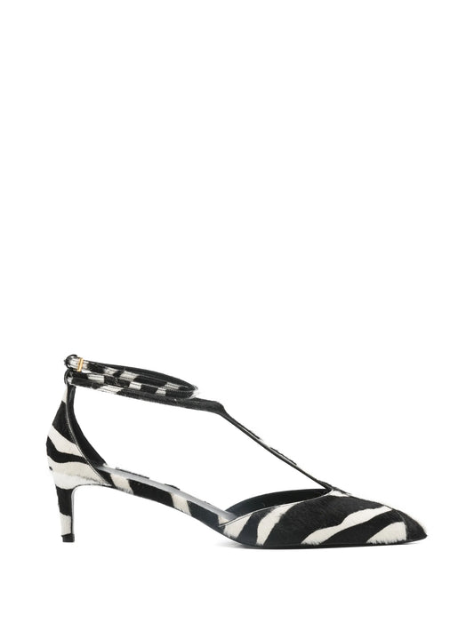Mia zebra print t-strap pumps