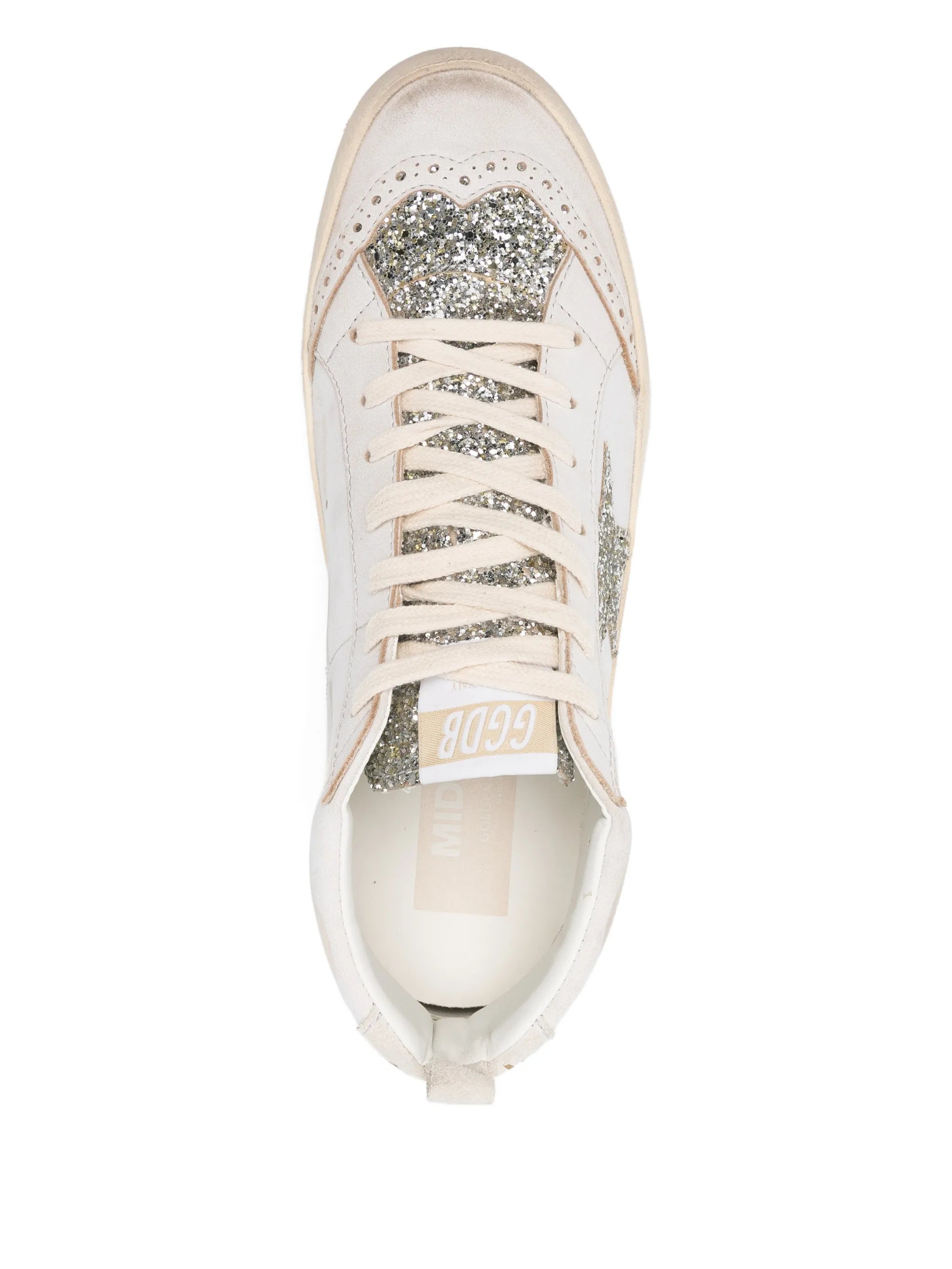 Mid Star glitter-star round-toe sneakers