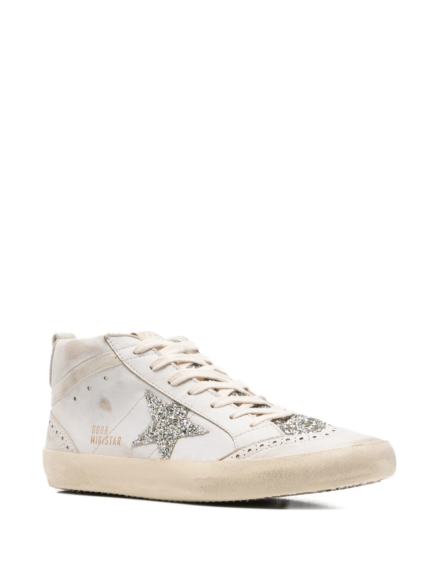 Mid Star glitter-star round-toe sneakers