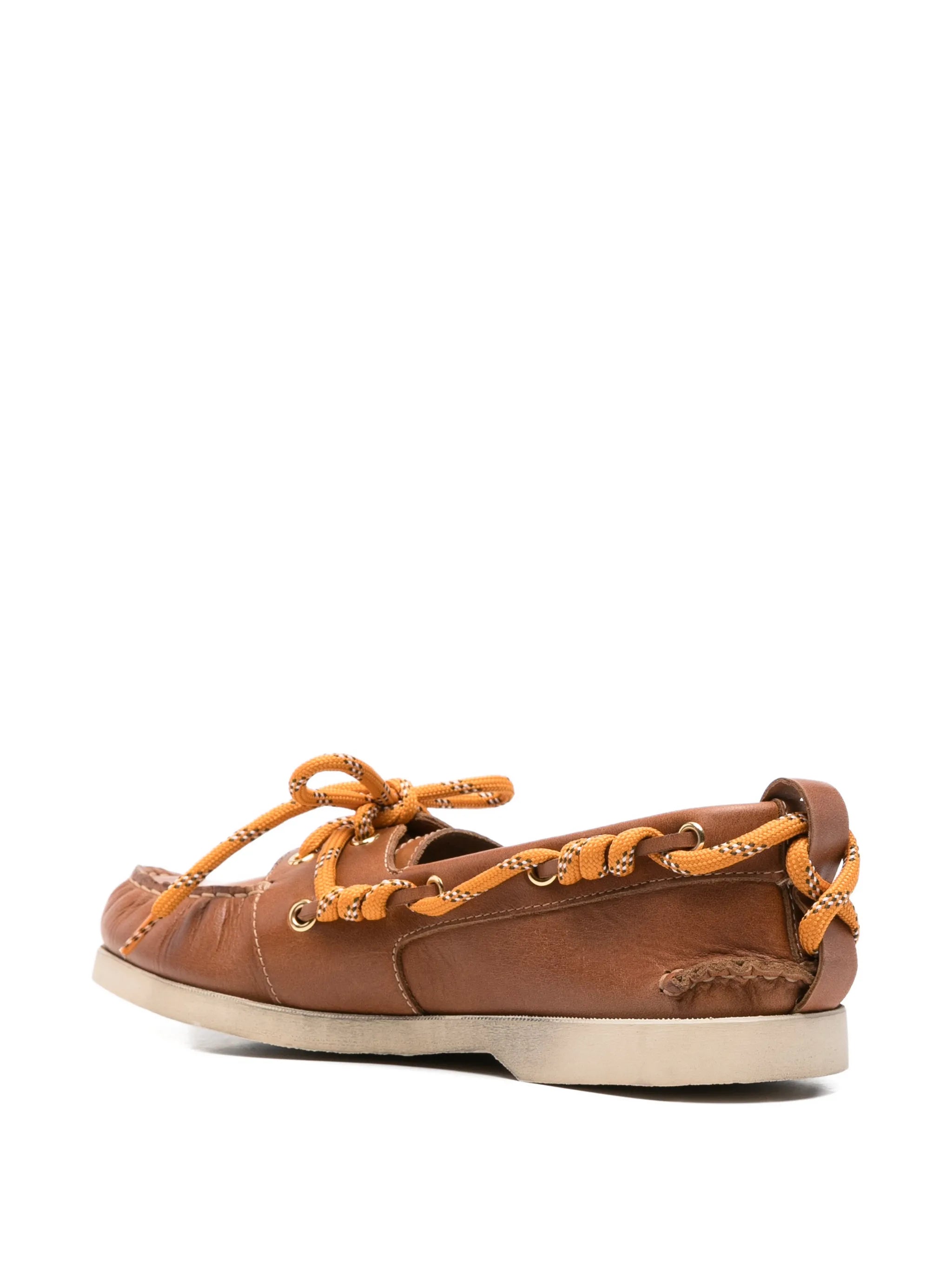 lace-up leather cruise loafers