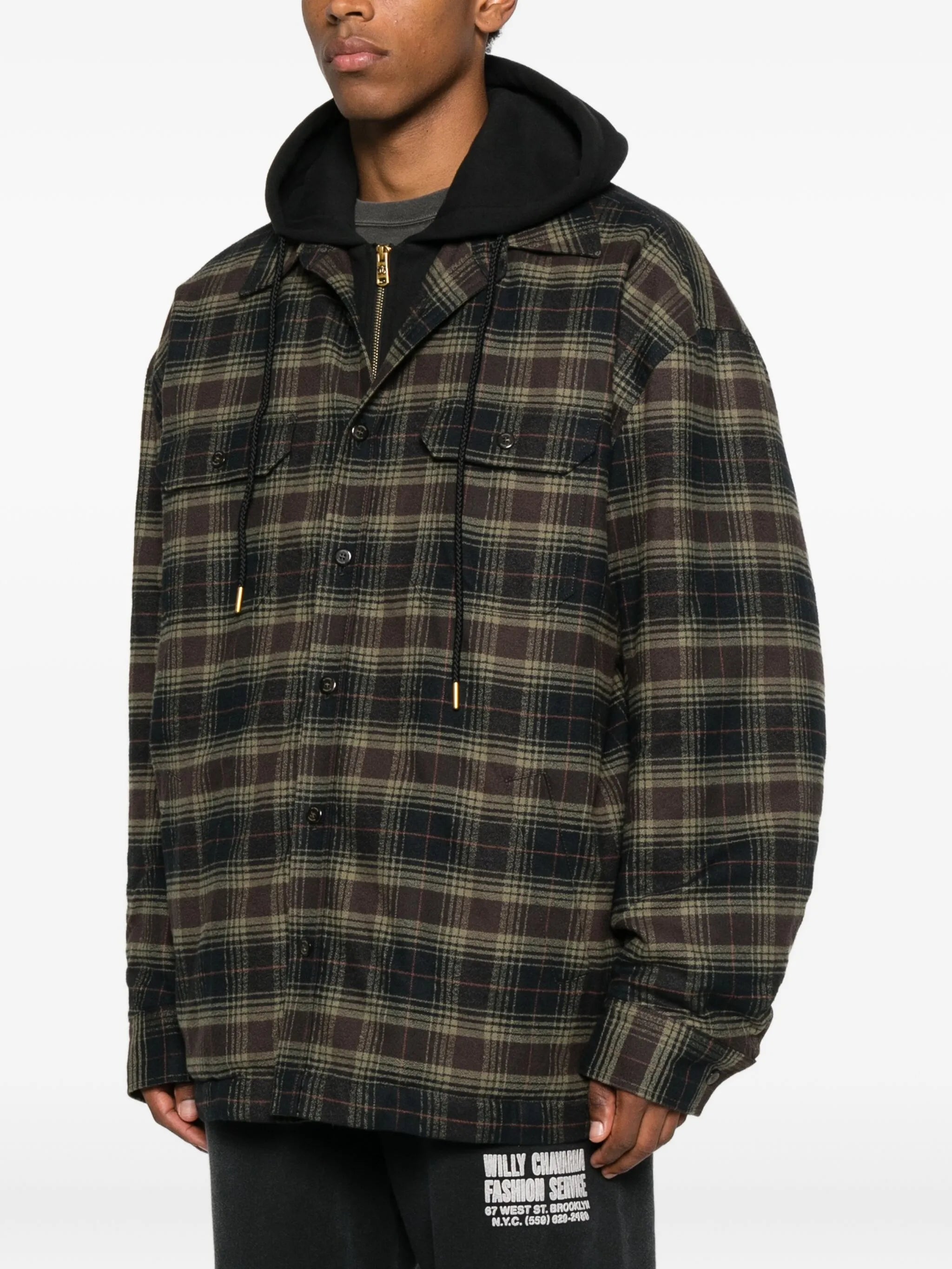 Ganadero hooded flannel overshirt