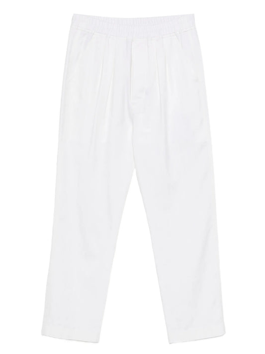 stripe-pattern pleated trousers