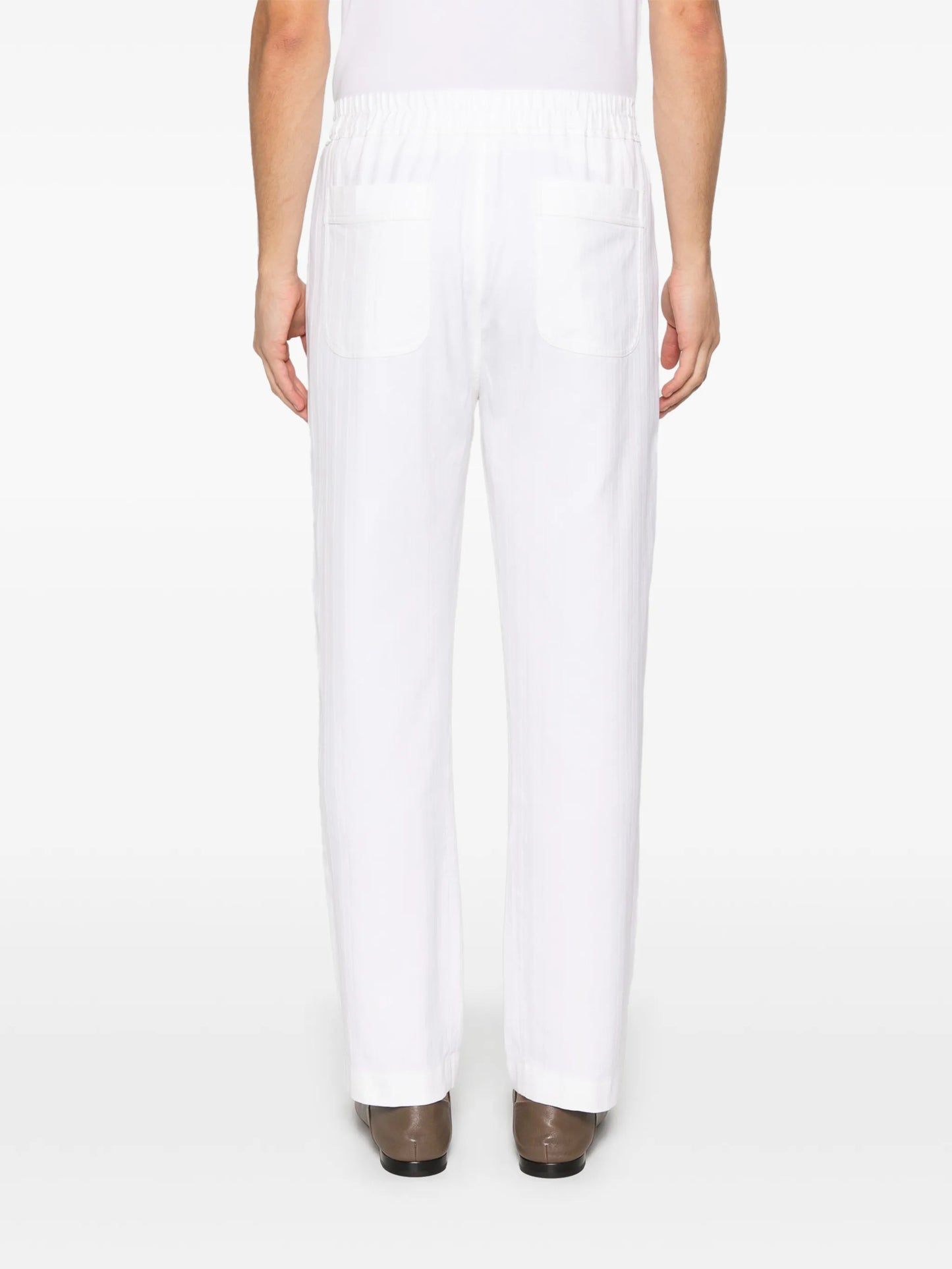 herringbone pleated trousers