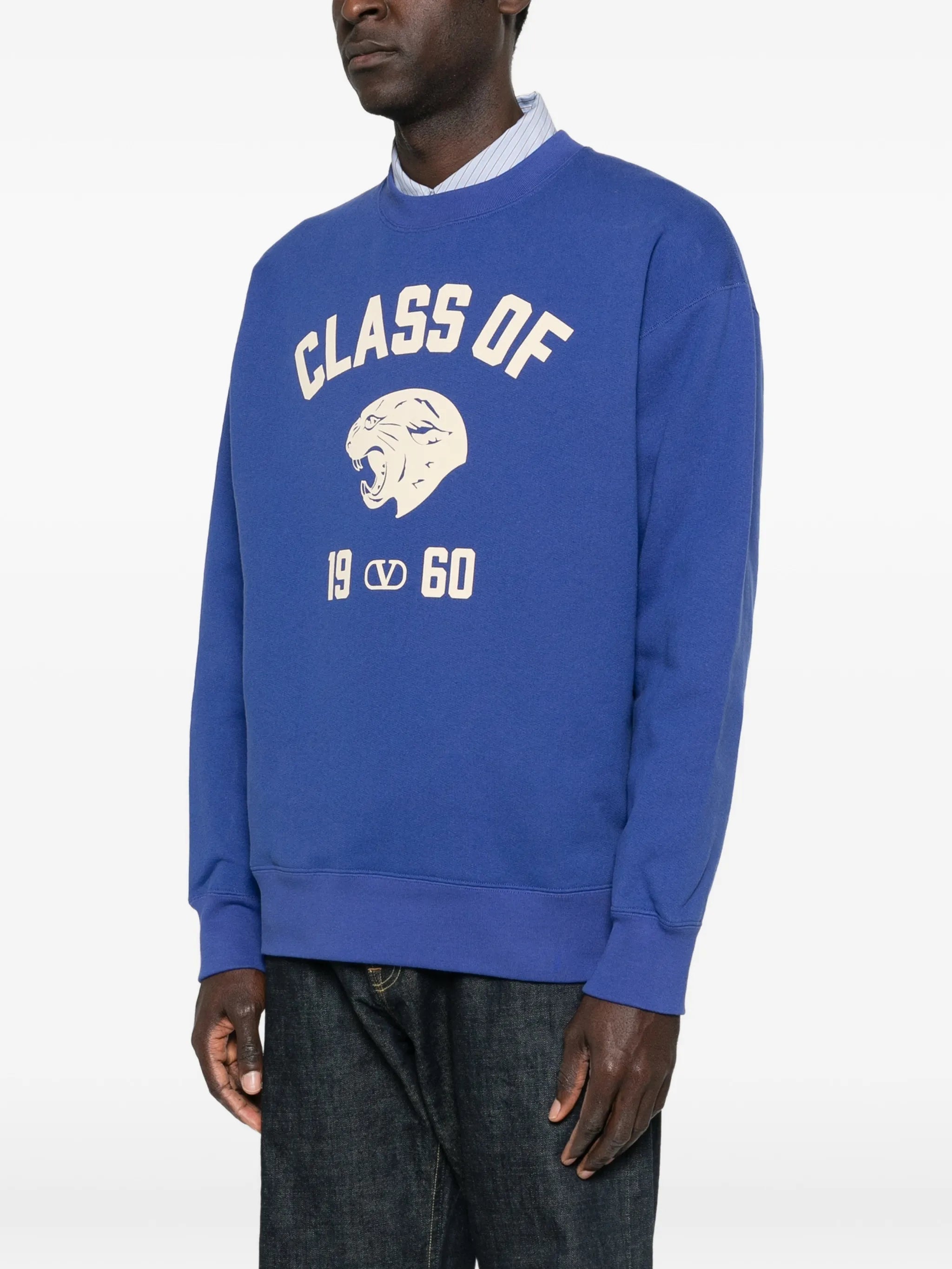 panther-print cotton sweatshirt