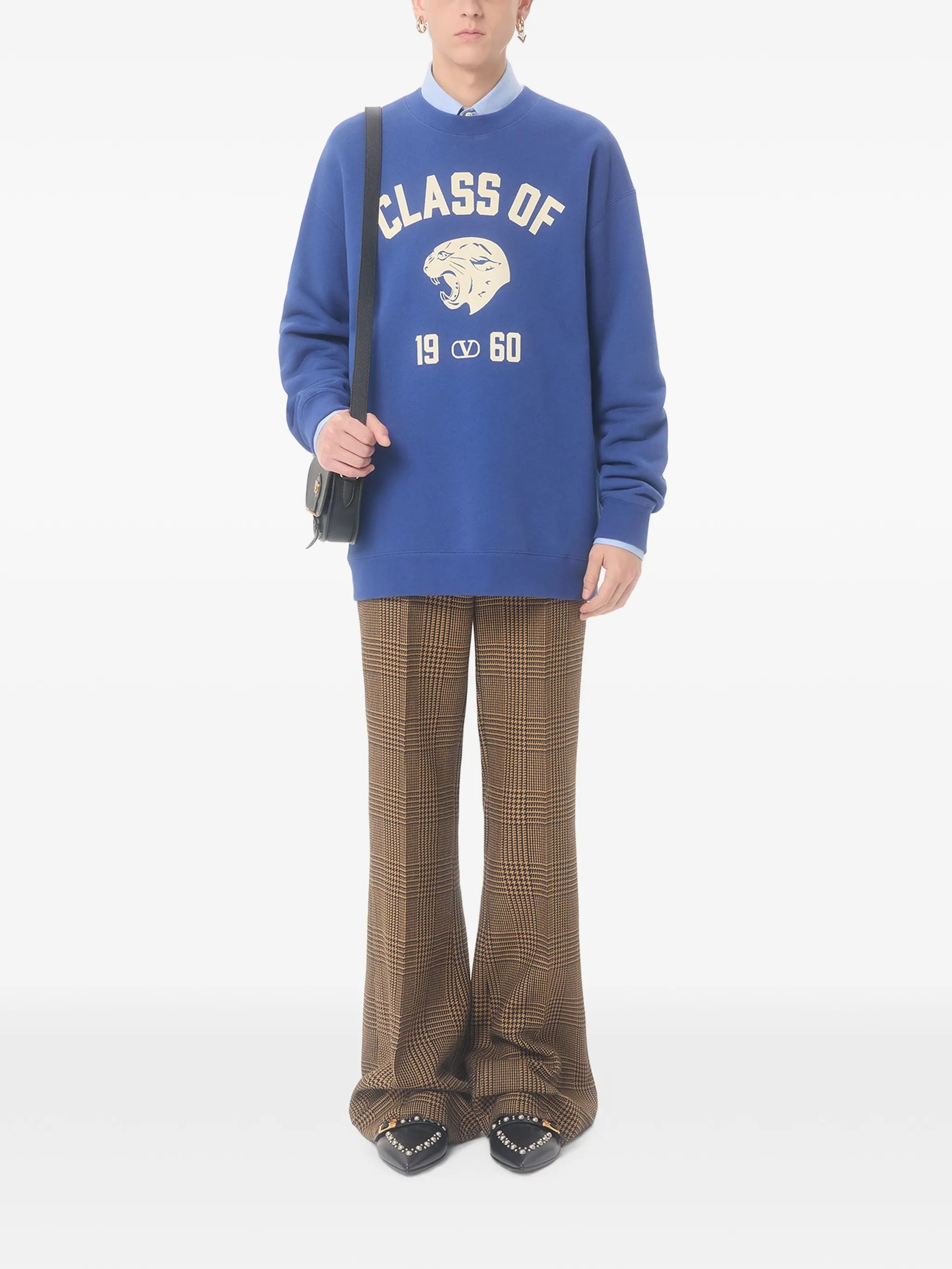 panther-print cotton sweatshirt