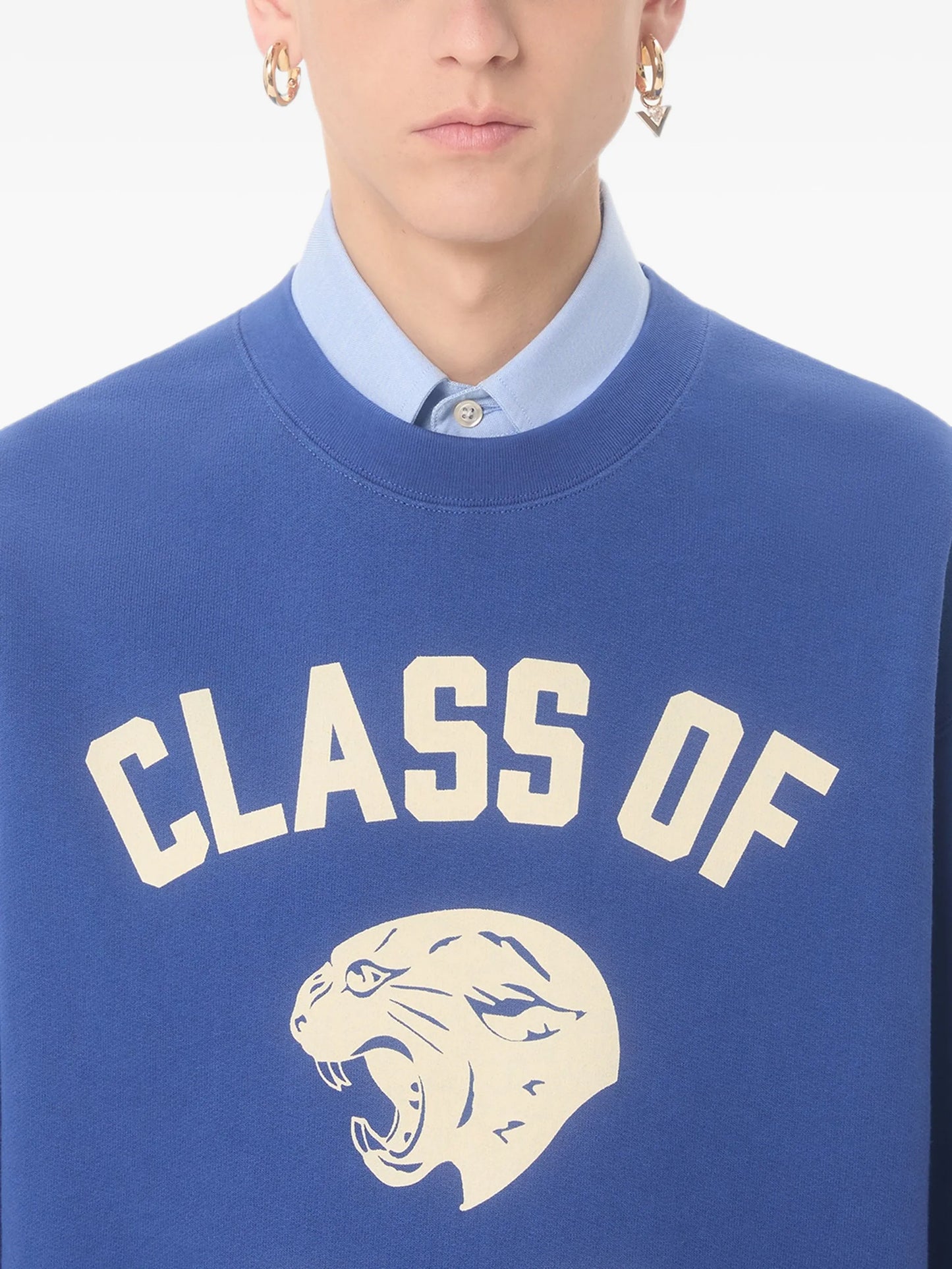 panther-print cotton sweatshirt