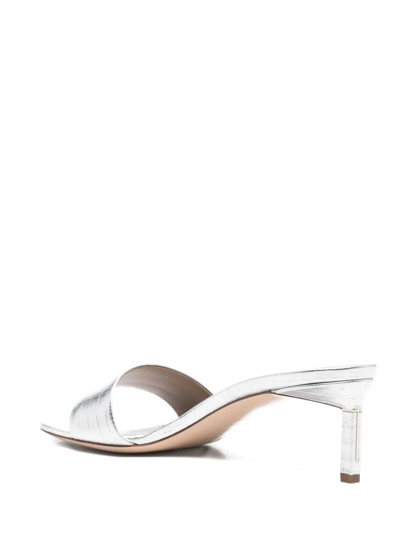 metallic-finish leather sandals