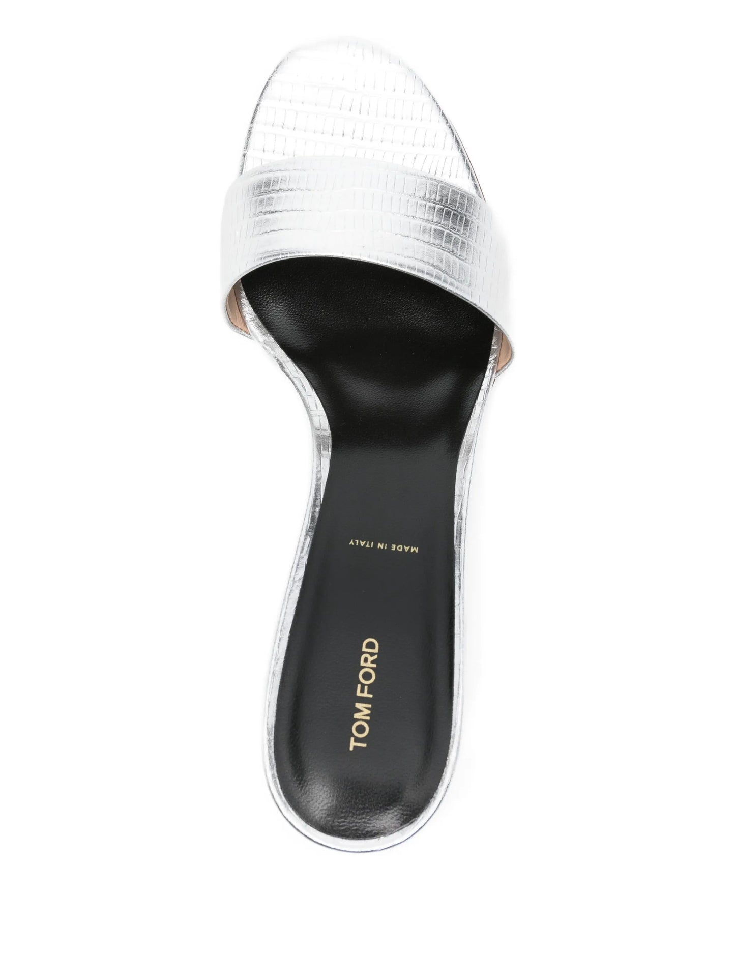 metallic-finish leather sandals