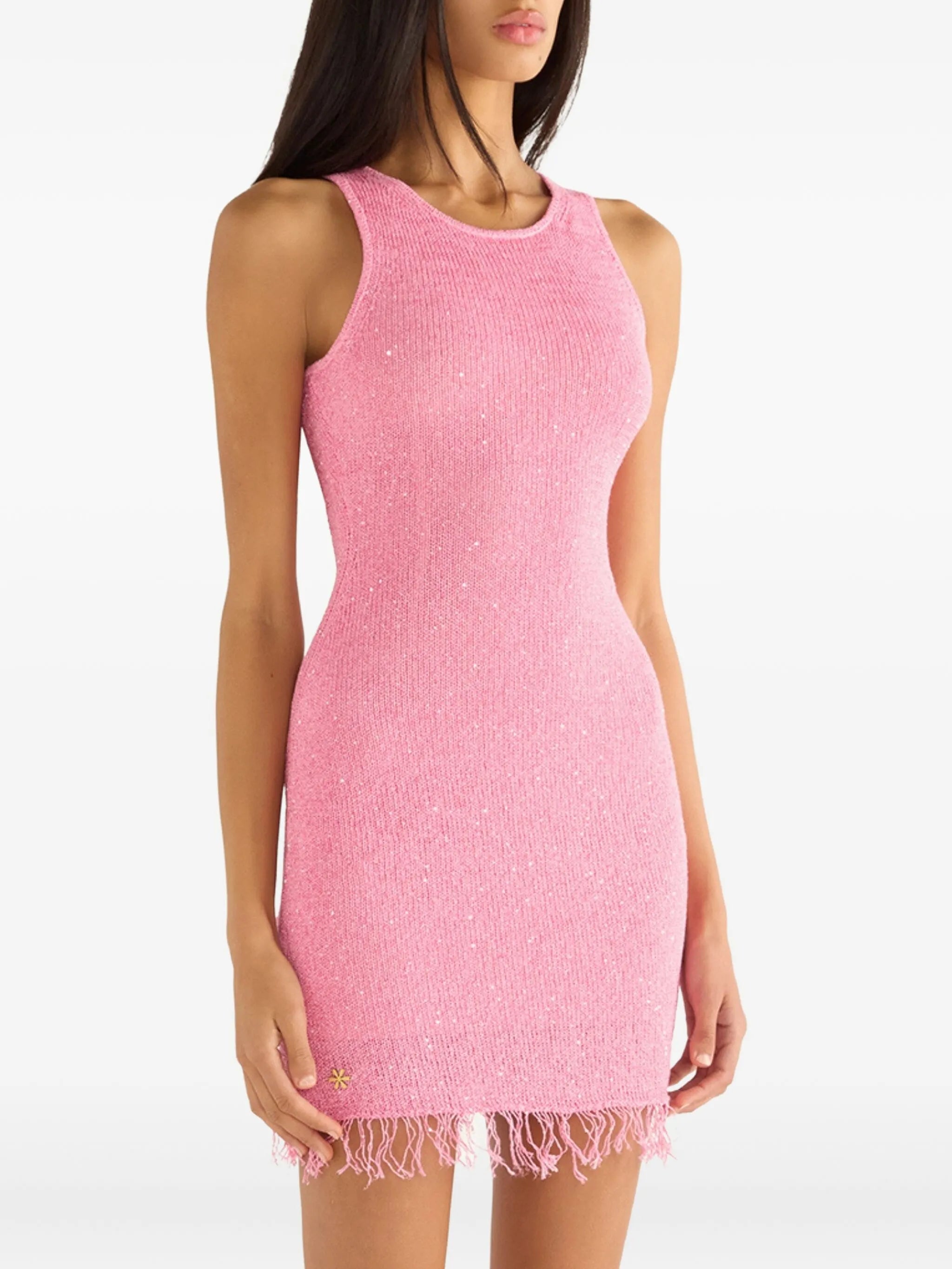 Natalia fring-hem mini dress