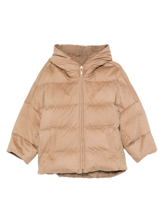 hooded zip-up coat