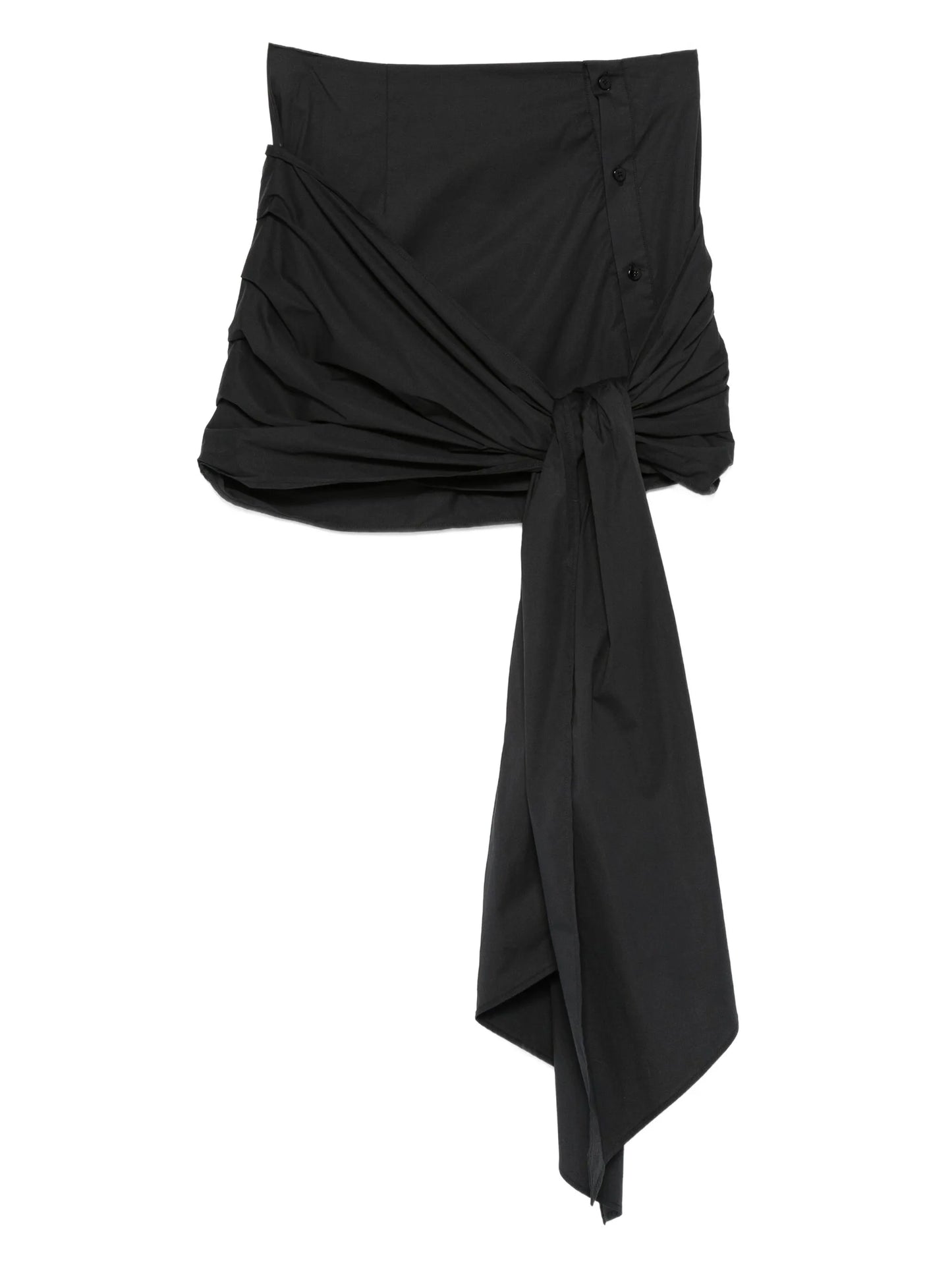 knot button mini skirt
