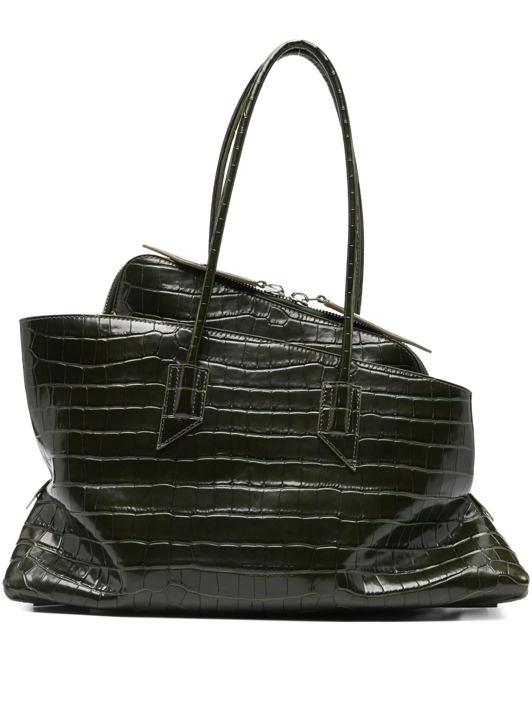 La Passeggiata croc embossed medium tote bag