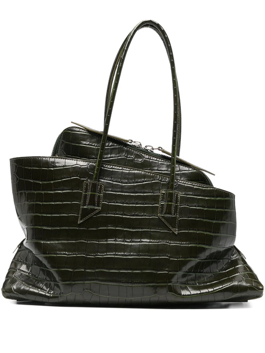 La Passeggiata croc embossed medium tote bag
