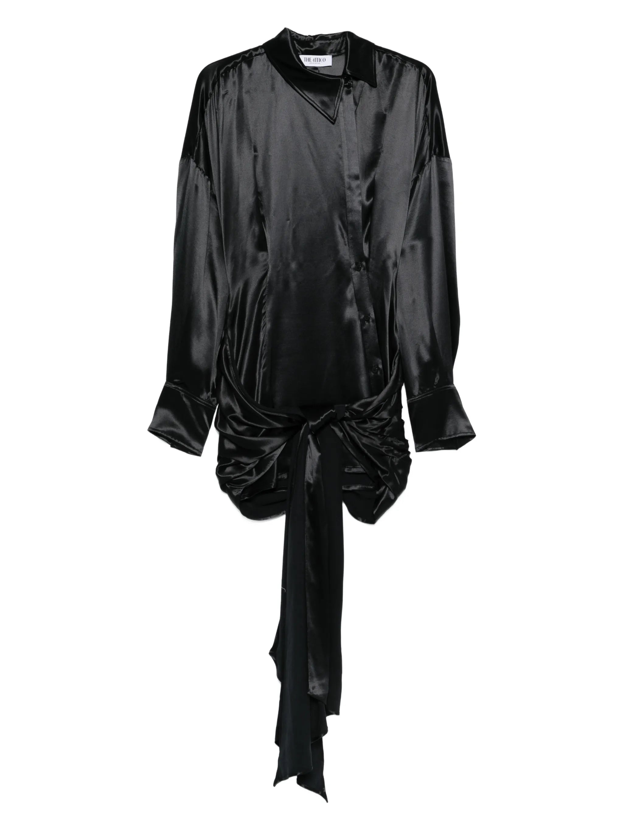 knot long-sleeve mini dress