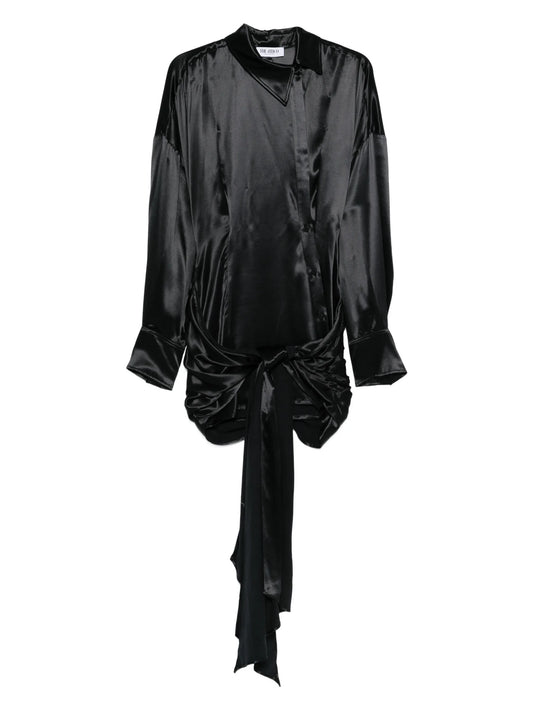 knot long-sleeve mini dress