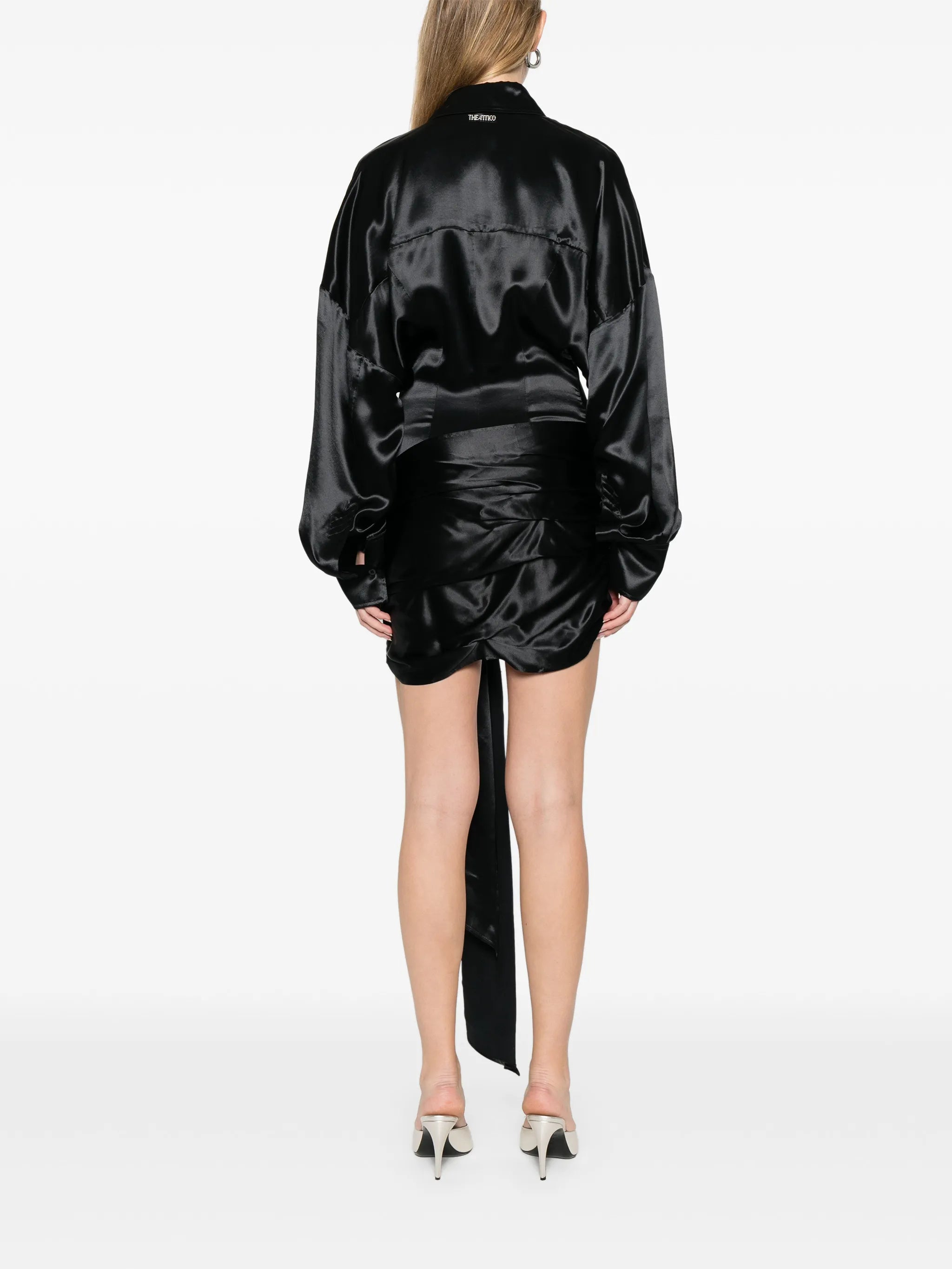 knot long-sleeve mini dress