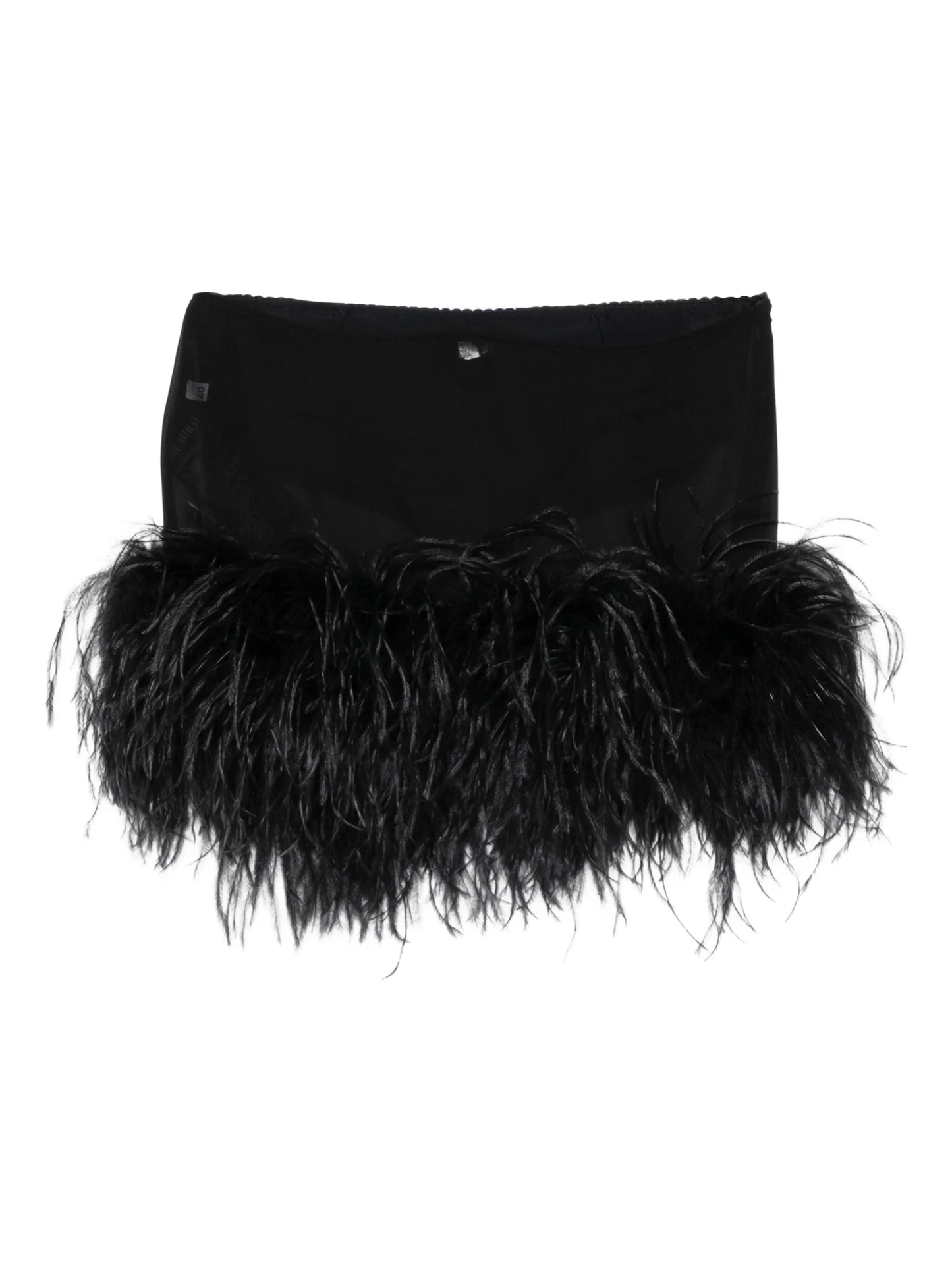 feather-trim mini skirt