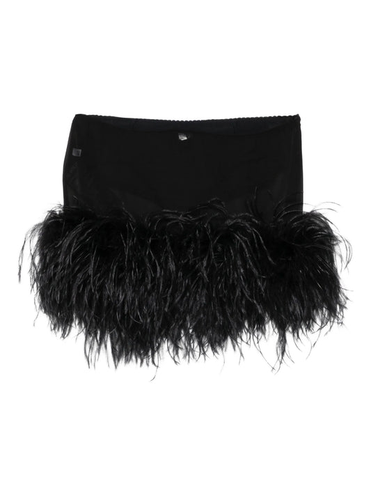 feather-trim mini skirt