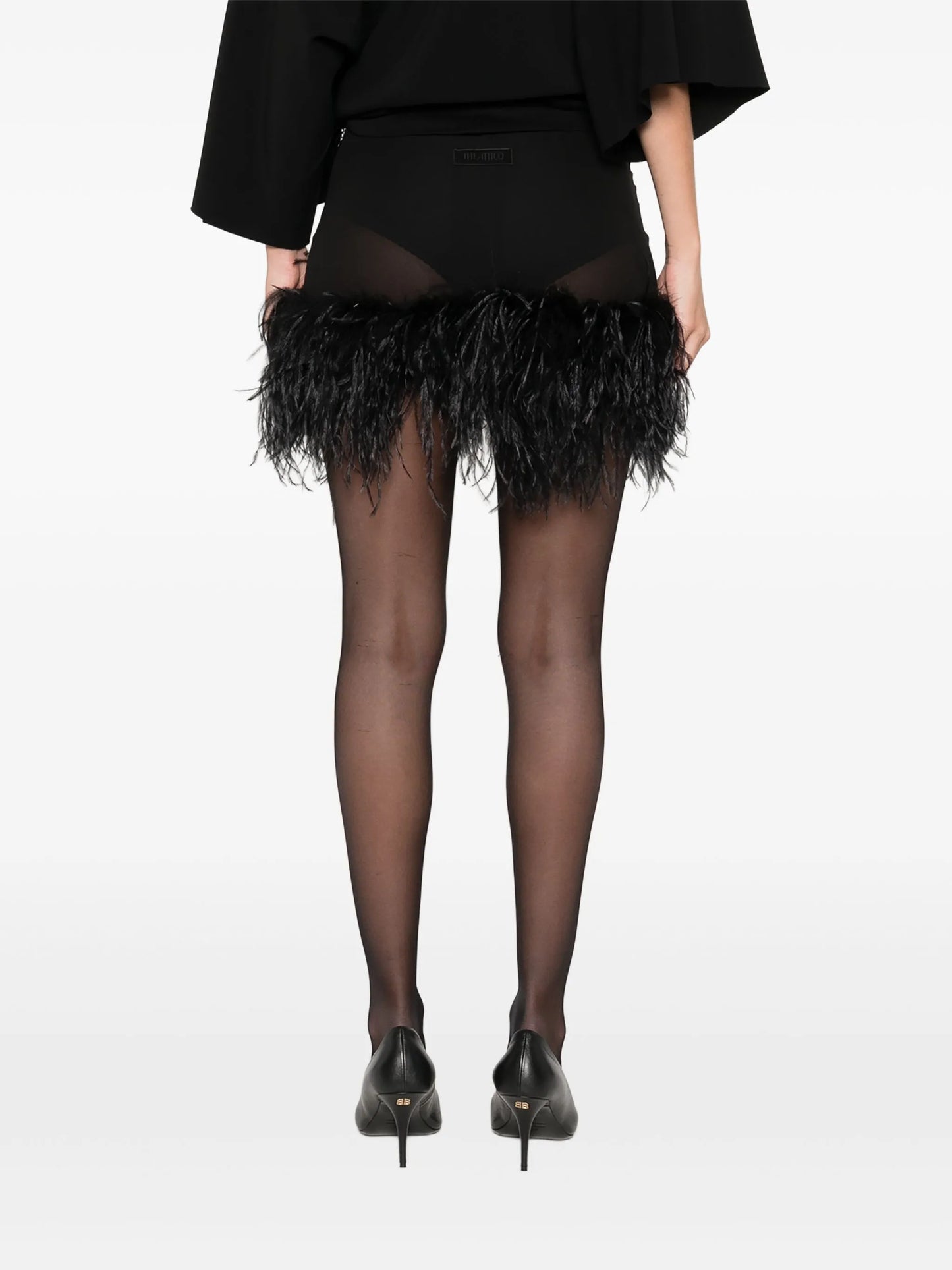 feather-trim mini skirt