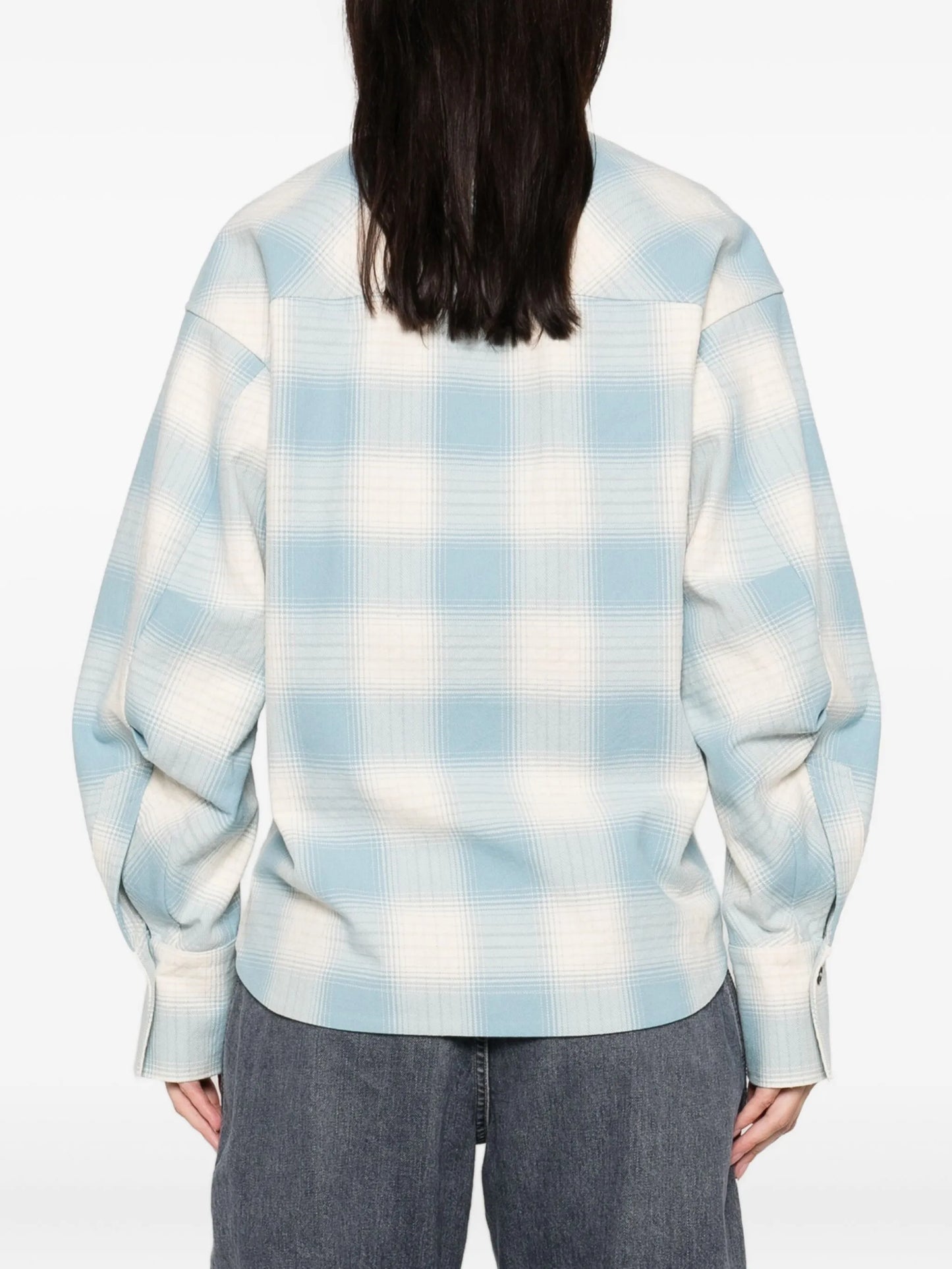 checked-pattern long-sleeve shirt