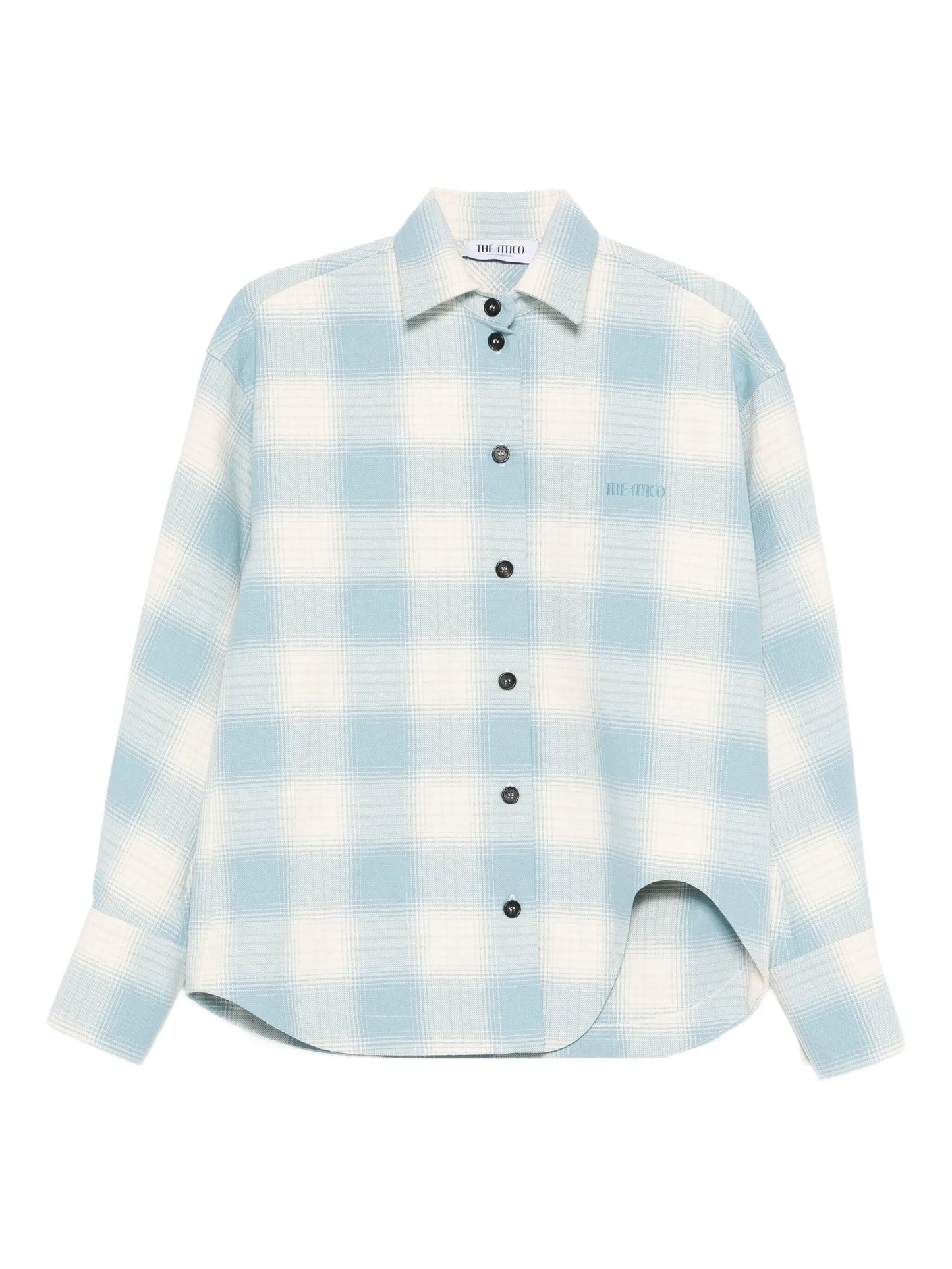 checked-pattern long-sleeve shirt