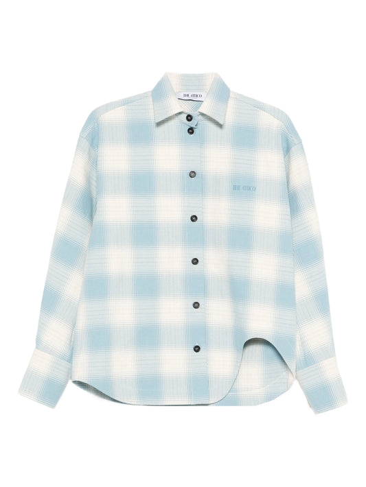 checked-pattern long-sleeve shirt