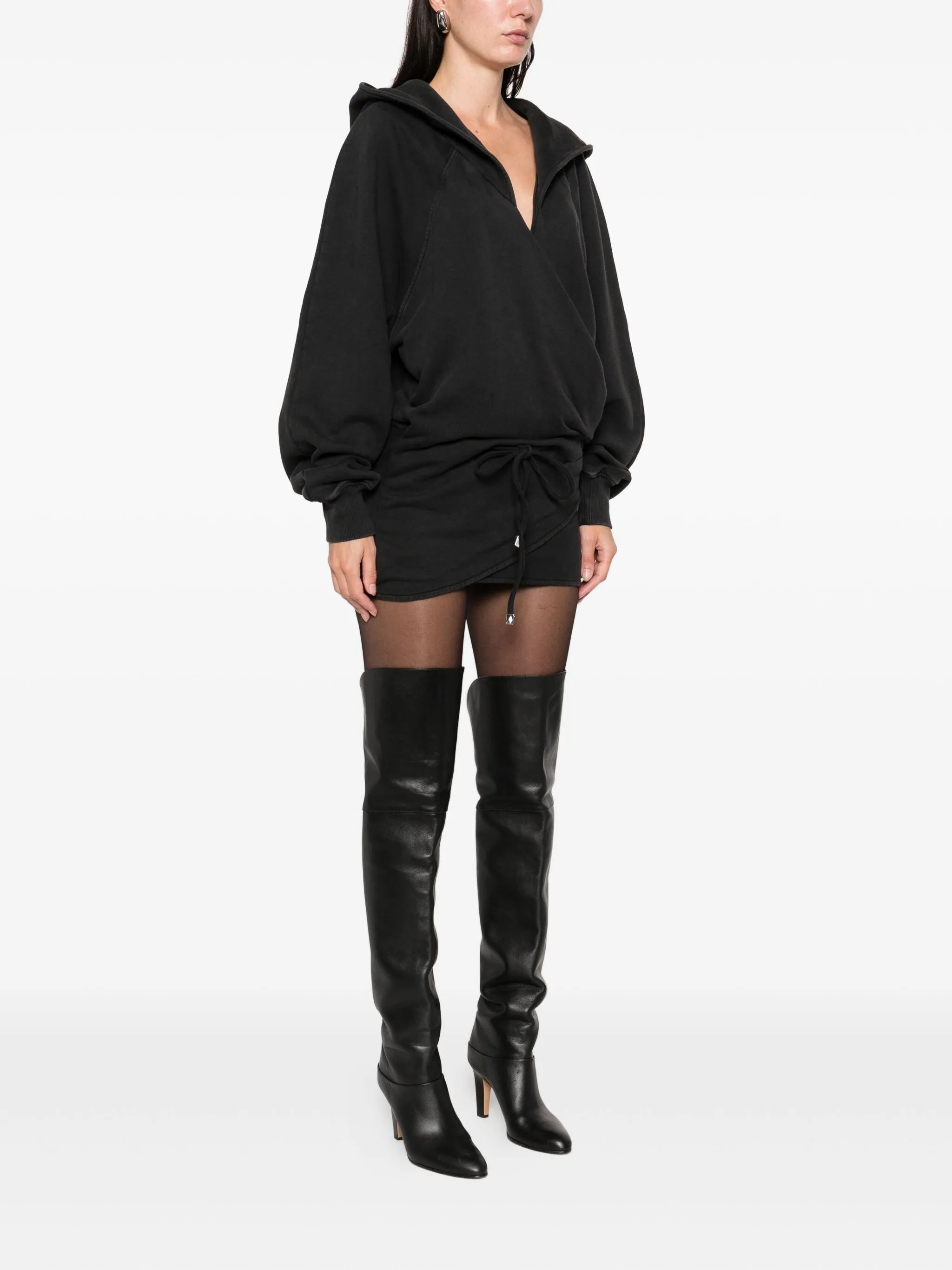 hooded-neck mini dress