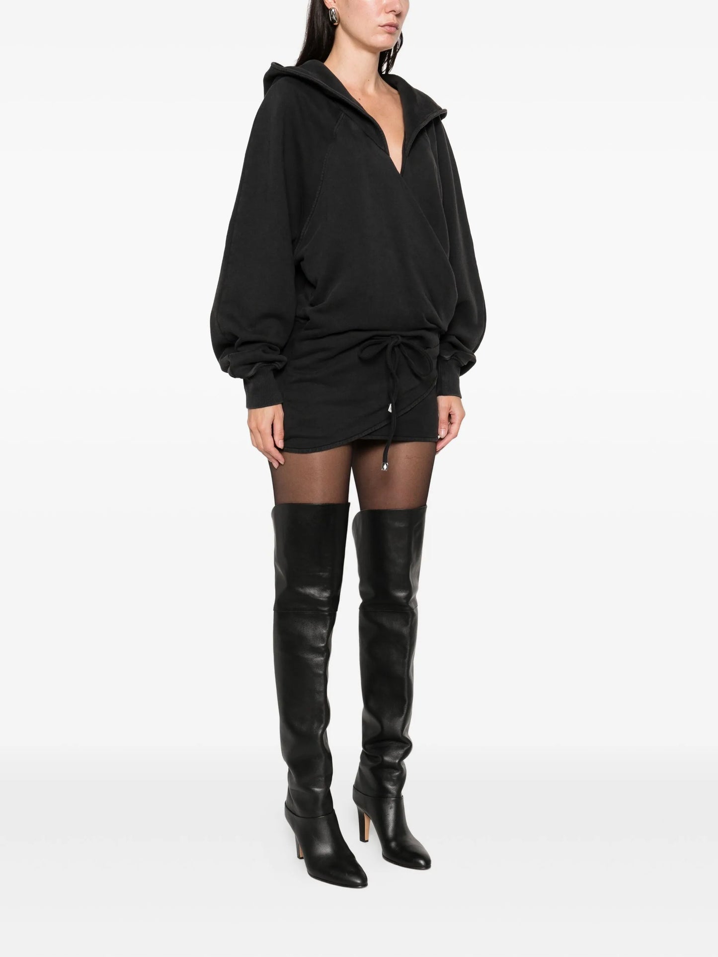 hooded-neck mini dress