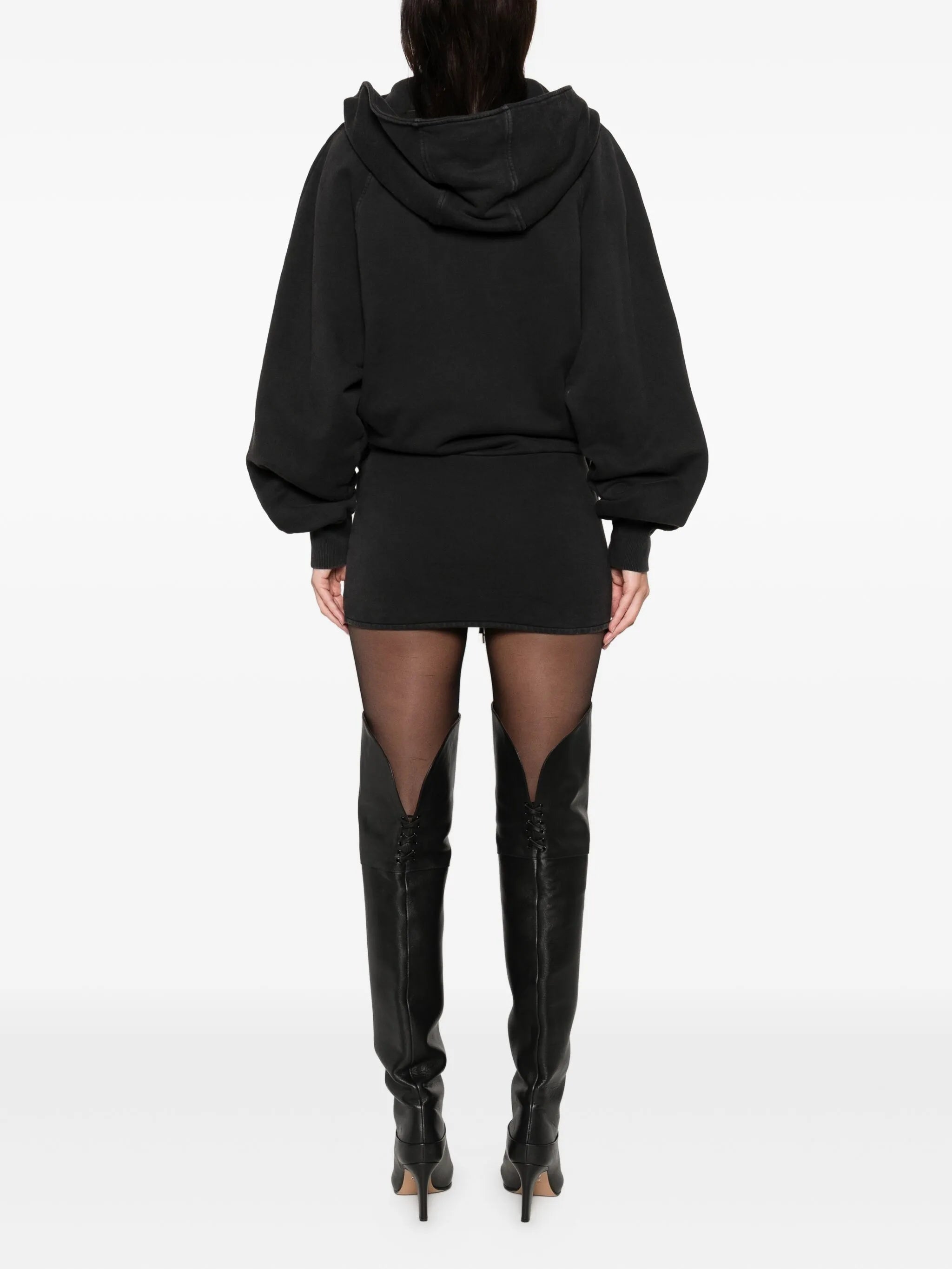 hooded-neck mini dress
