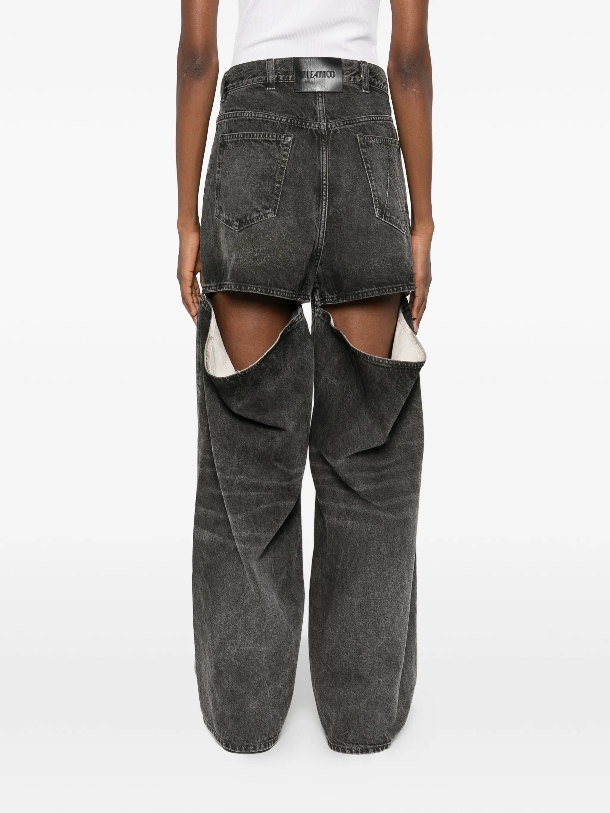 high-waisted wide-leg jeans