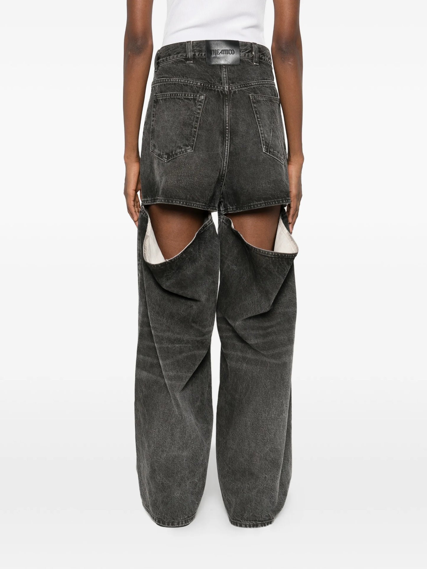 high-waisted wide-leg jeans