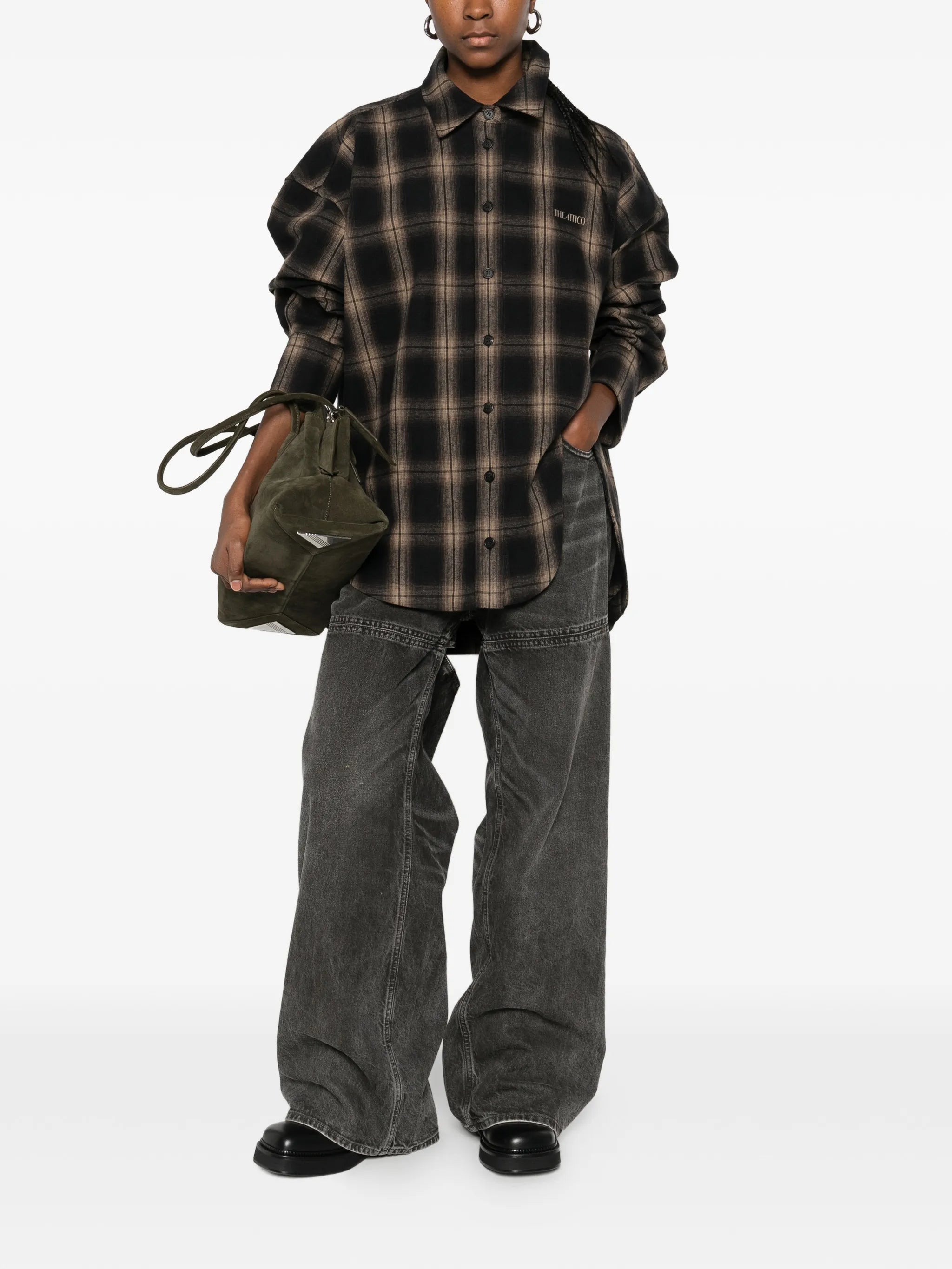 high-waisted wide-leg jeans