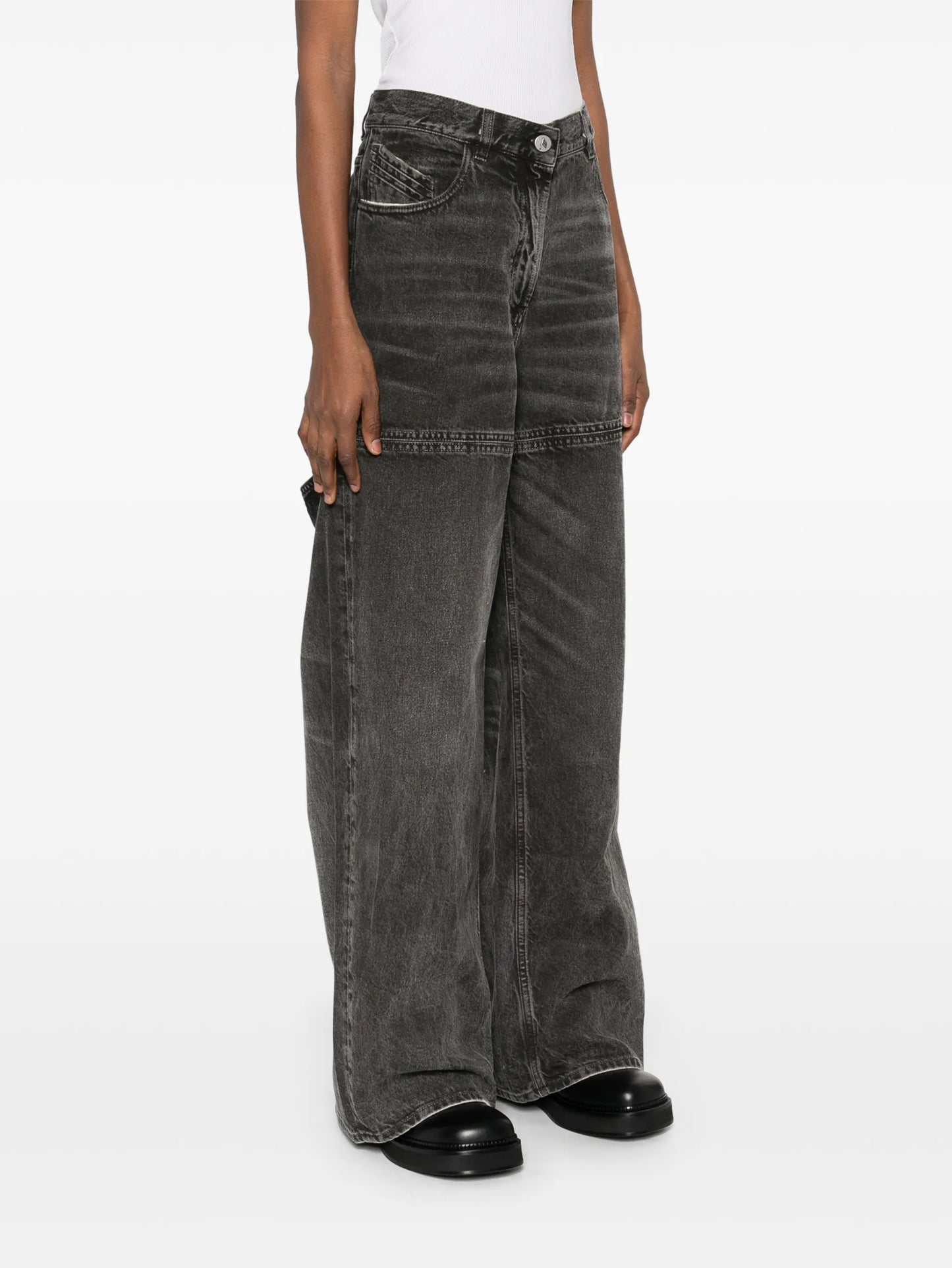 high-waisted wide-leg jeans
