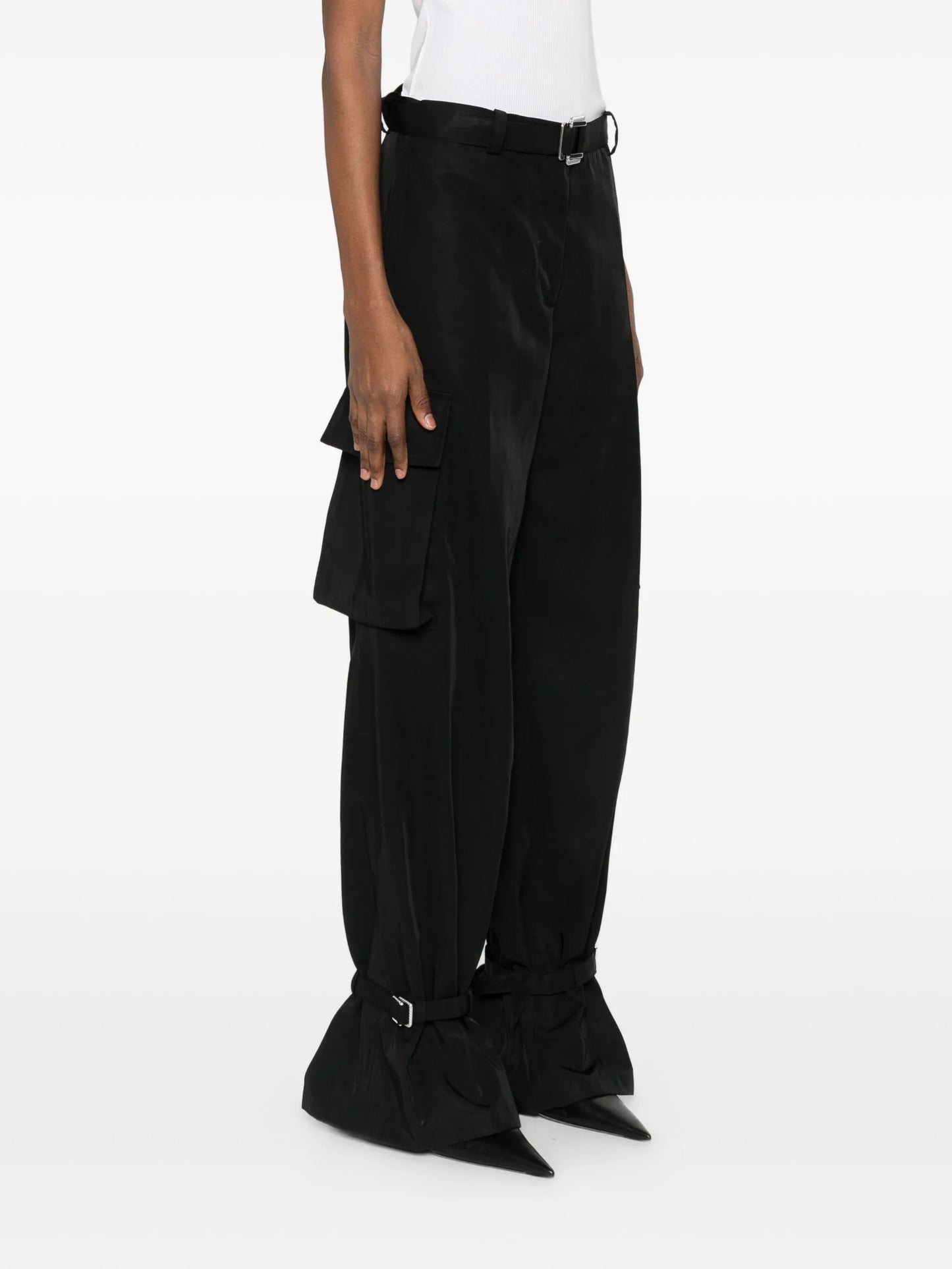 buckle belt cargo trousers