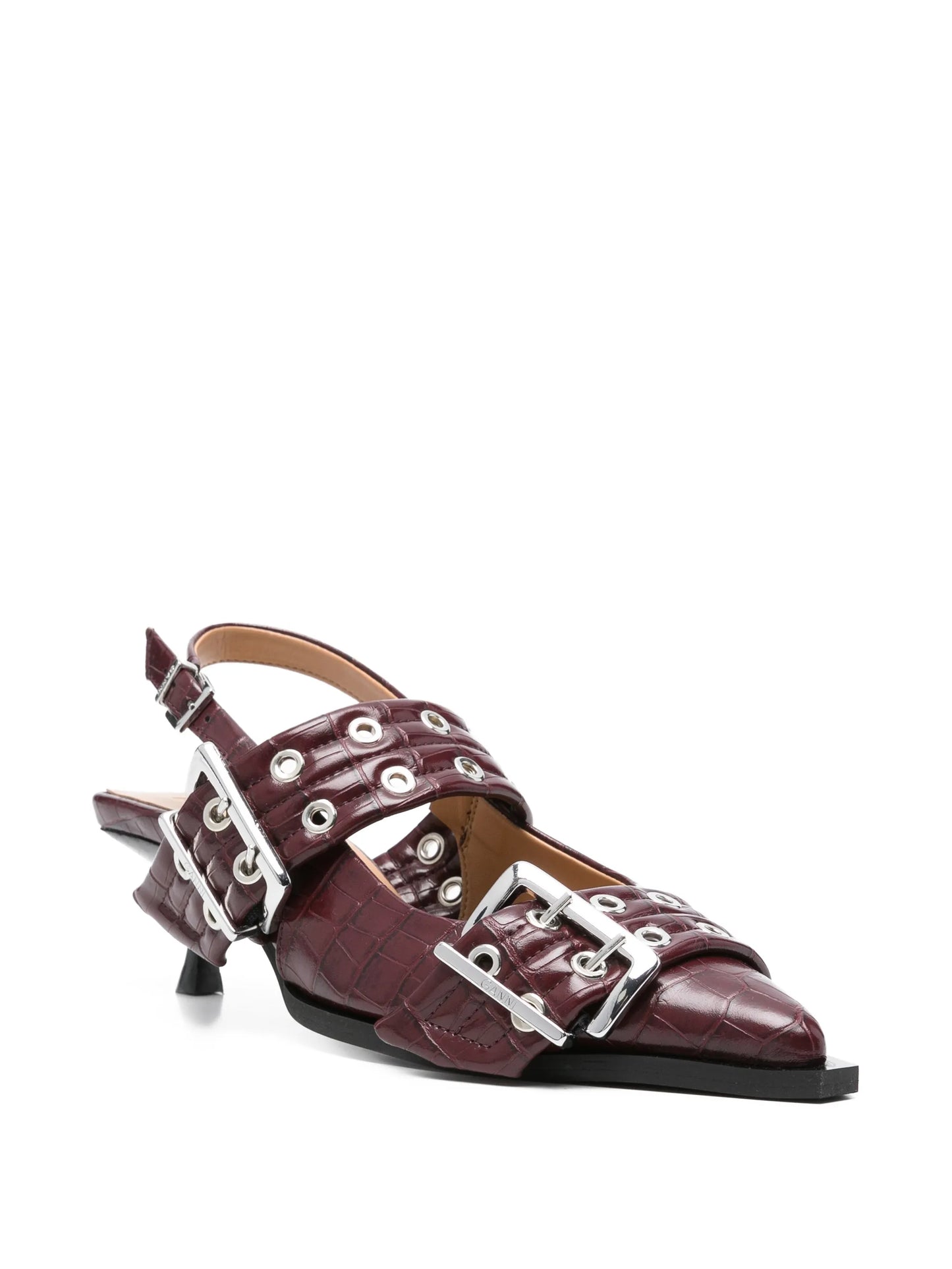 buckle-eyelet pumps