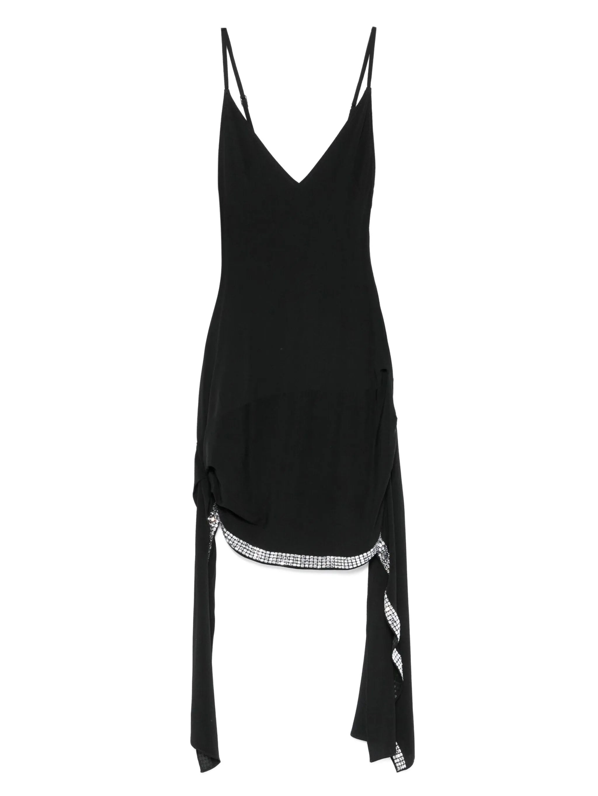 strapless embellished-hem mini dress
