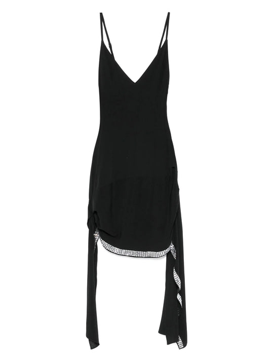 strapless embellished-hem mini dress