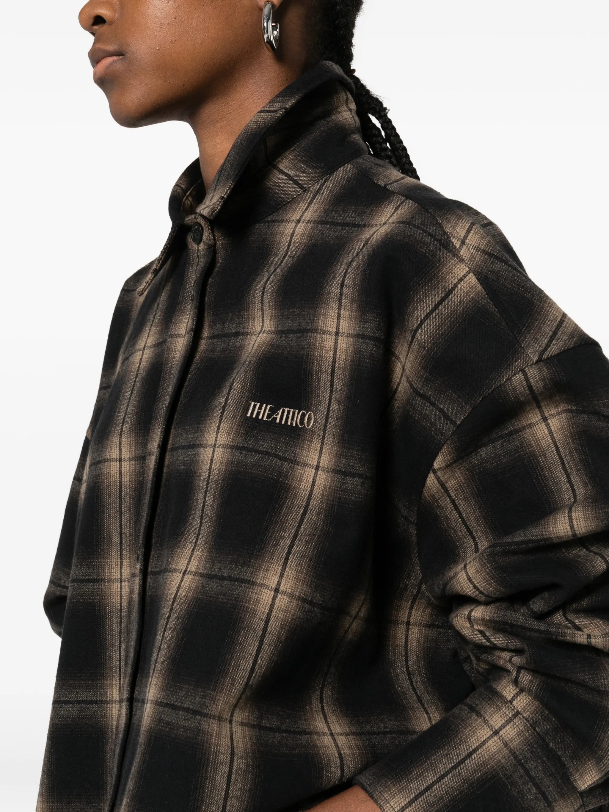 Diana checked long-sleeve shirt