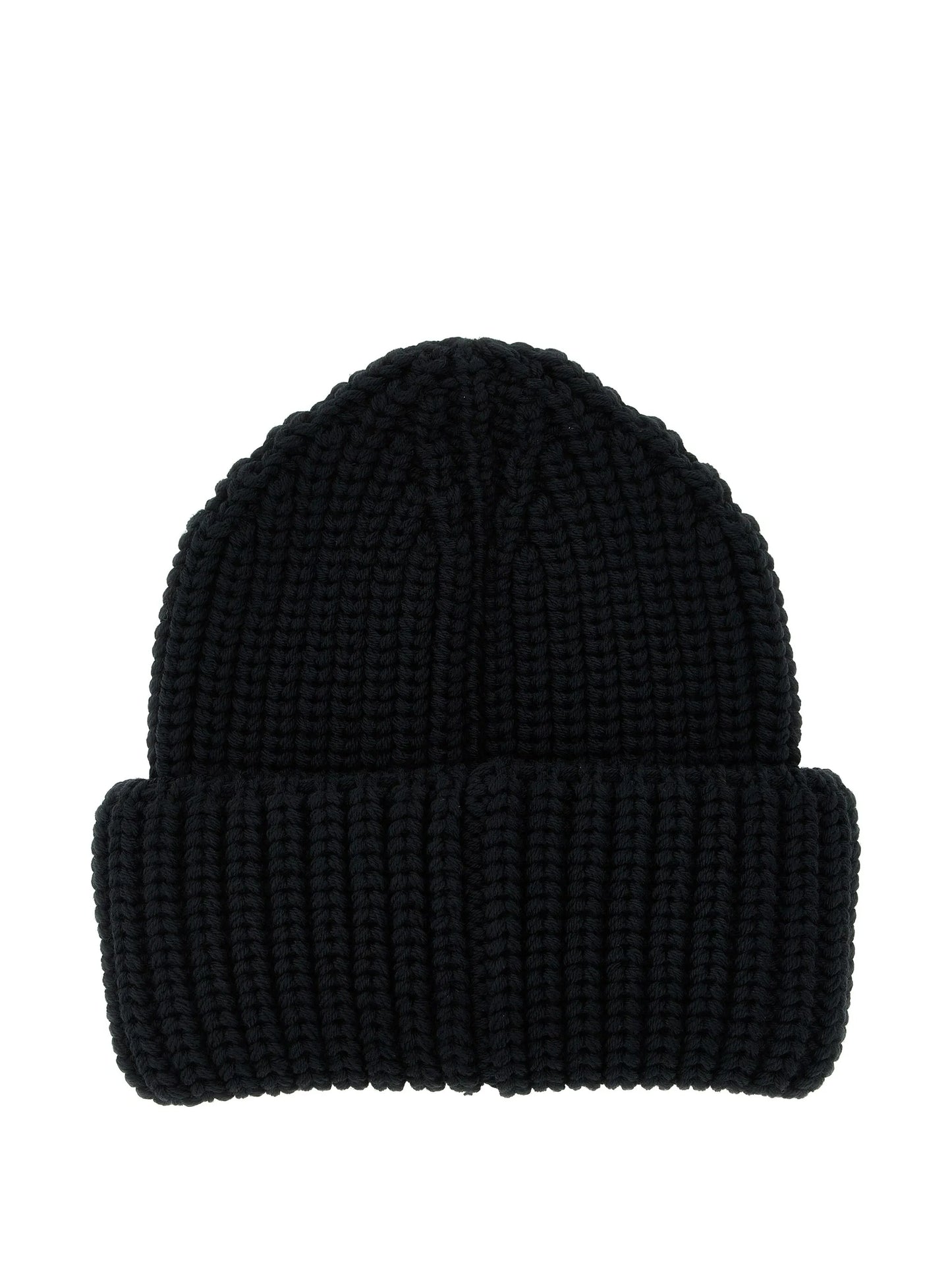 logo-patch ribbed beanie